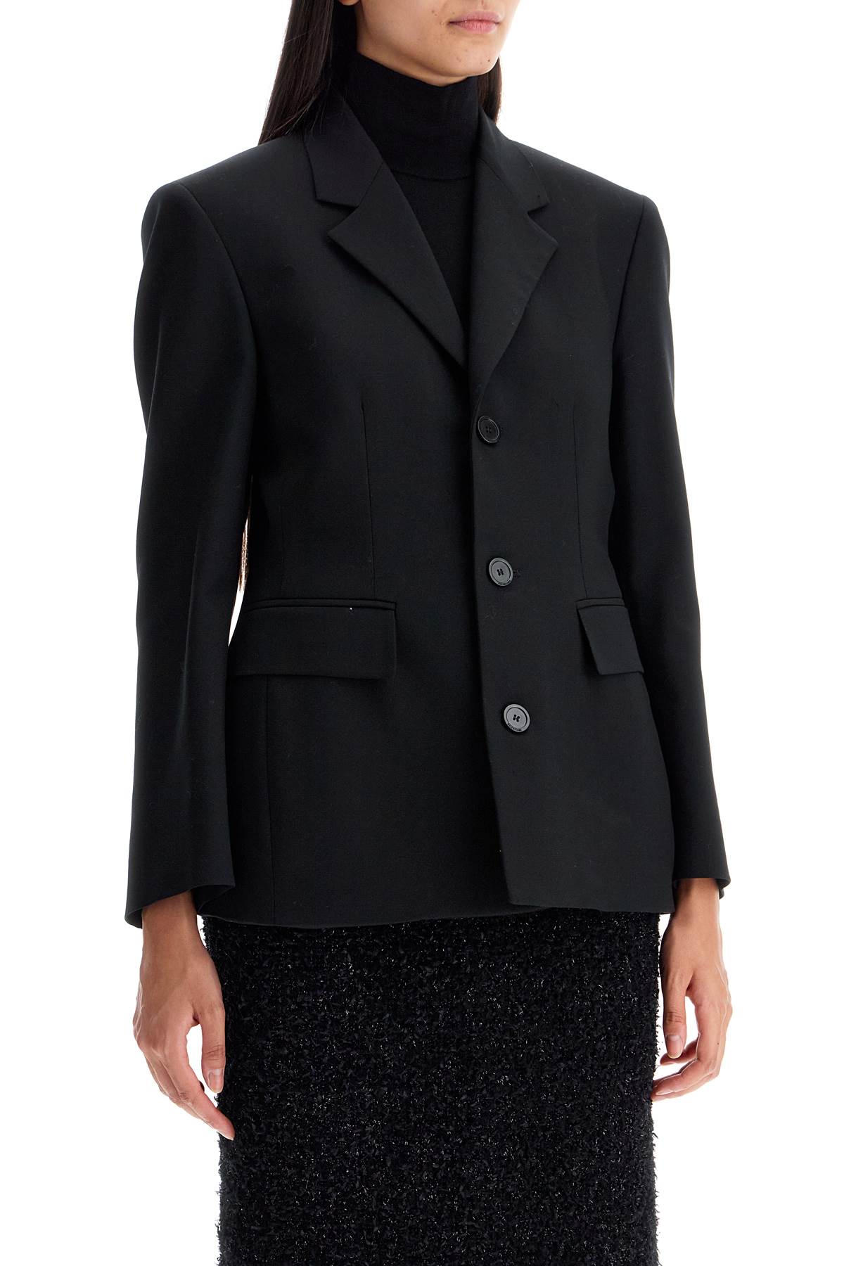 Shop Balenciaga Single-breasted Hourglass Jacket In Black