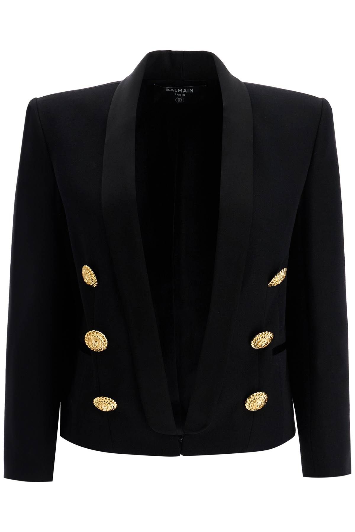 Shop Balmain 6-button Spencer Jacket In Black