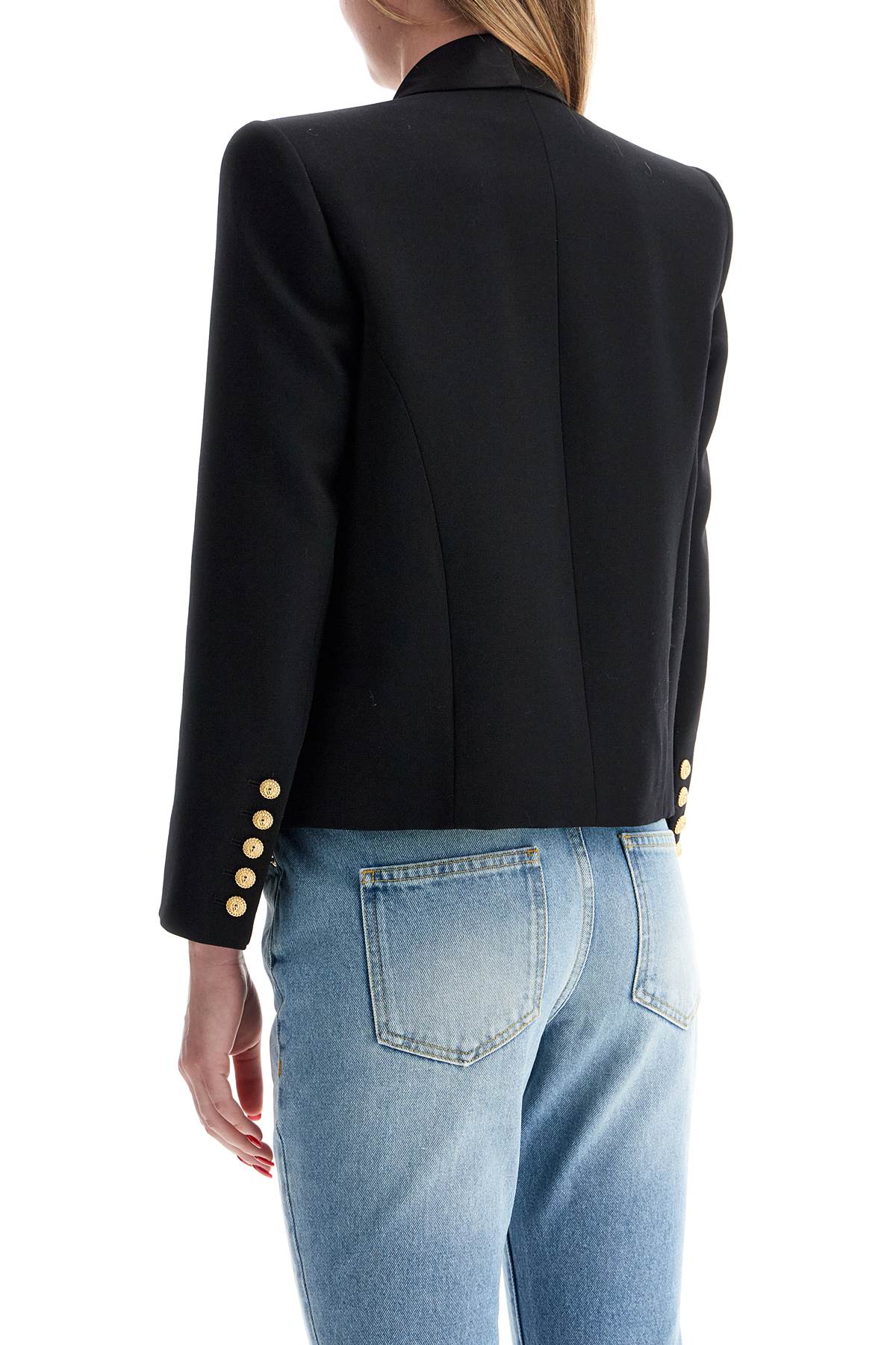 Shop Balmain 6-button Spencer Jacket In Black