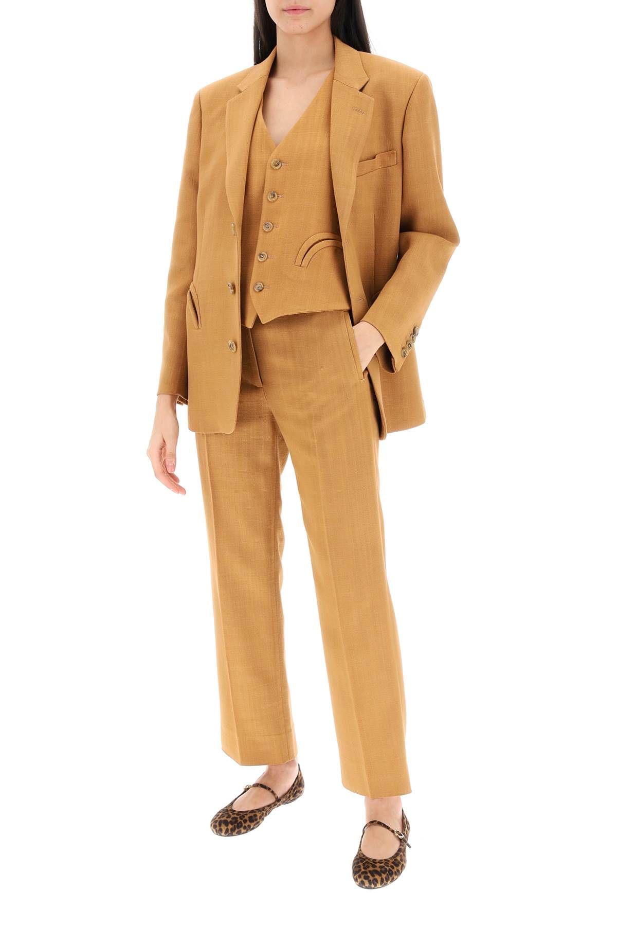 Shop Blazé Milano Feral Santana Peanut Tailoring Vest In Brown,orange