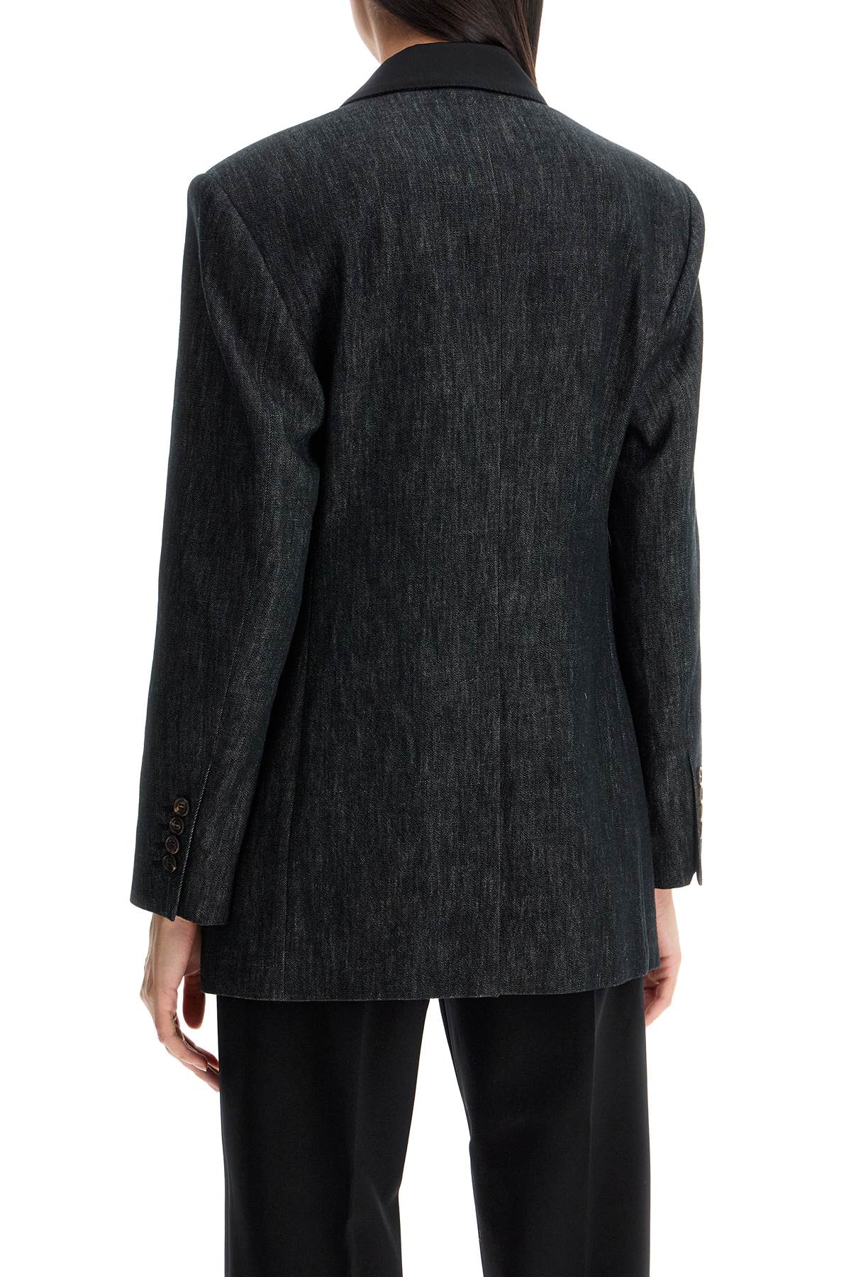 Shop Brunello Cucinelli Denim Effect Twill Blazer In Black