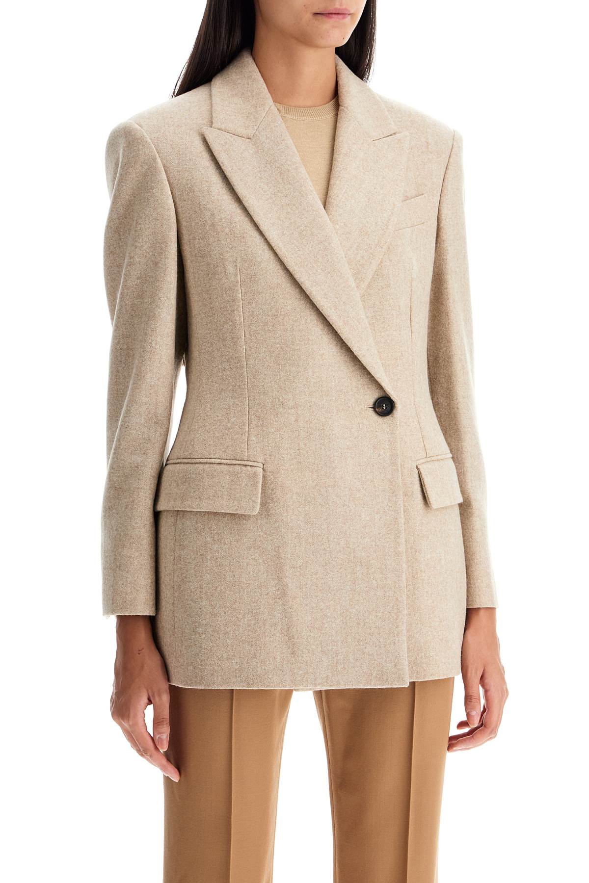 Shop Brunello Cucinelli Double-breasted Wool And Alpaca In Beige