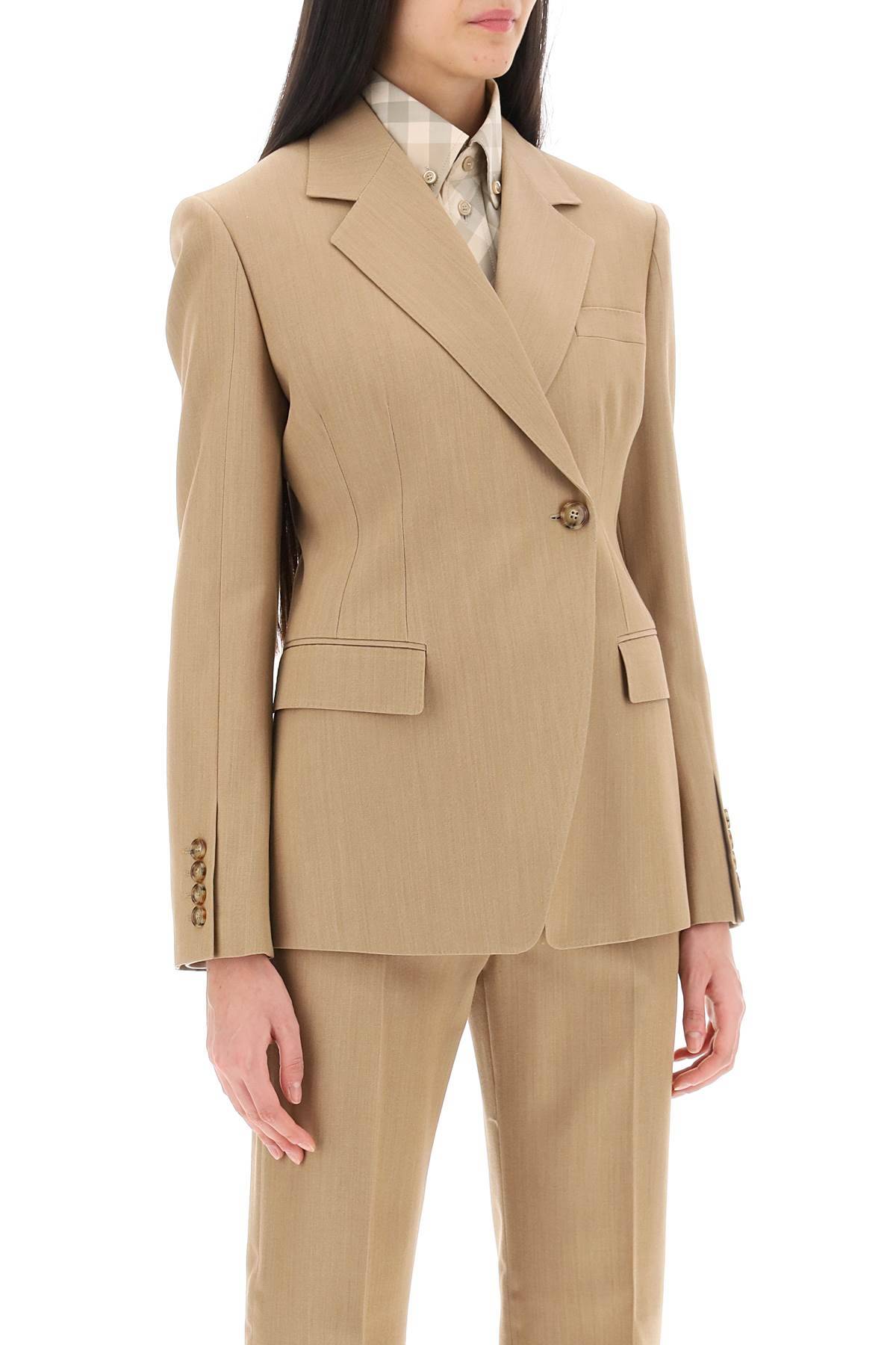 Shop Burberry Claudete Double-breasted Jacket In Beige