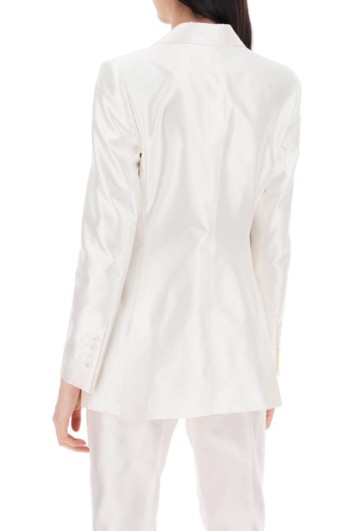 Shop Dolce & Gabbana Turlington Jacket In Silk Mikado In White