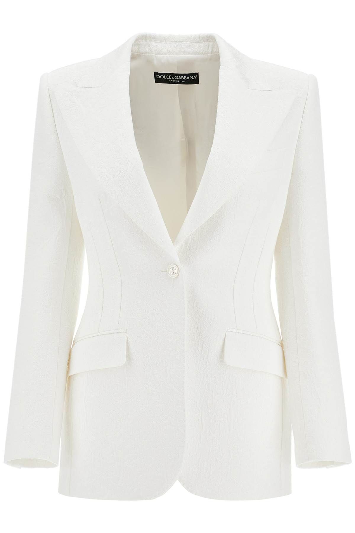 Shop Dolce & Gabbana Turlington Brocade Jacket In White