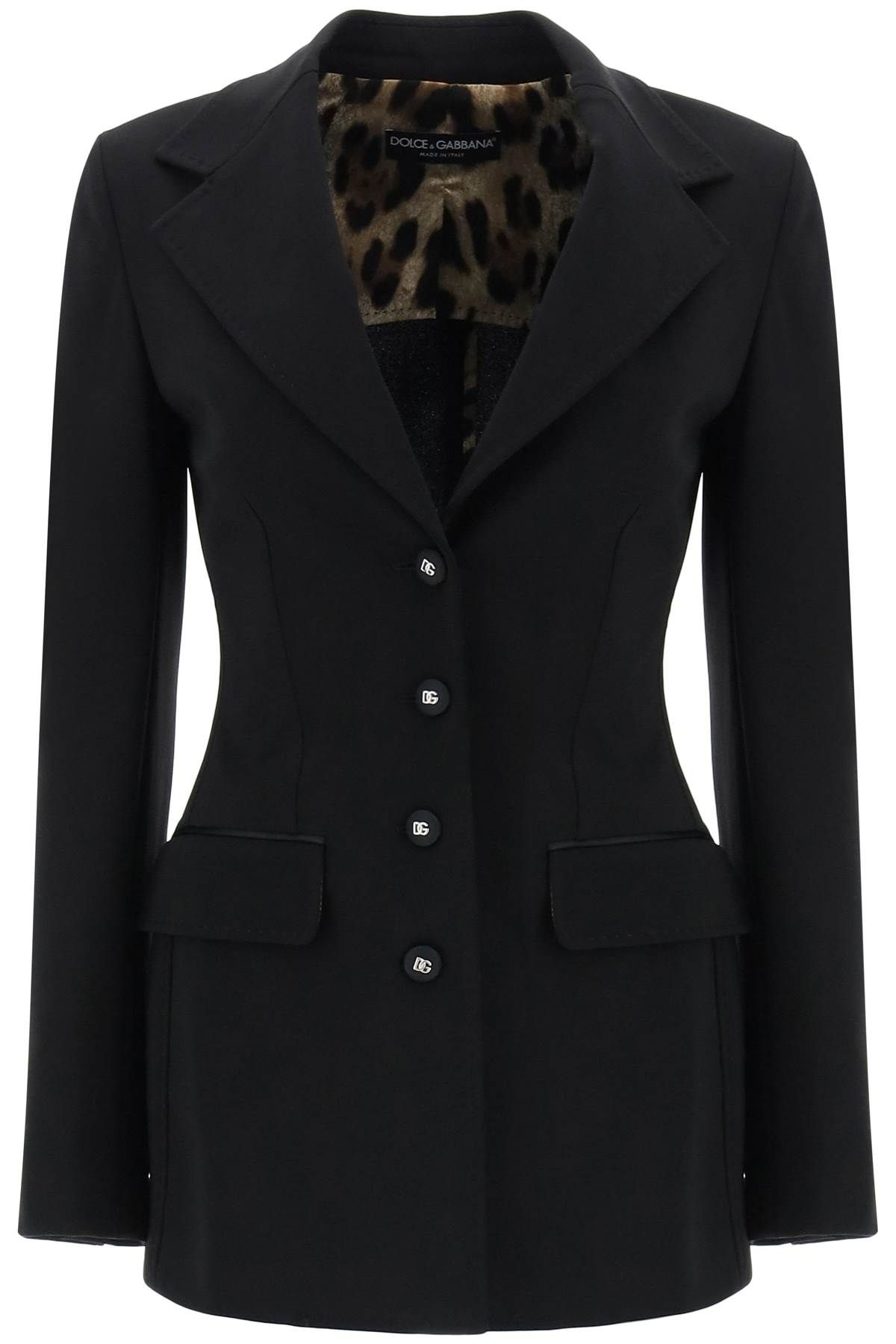Shop Dolce & Gabbana Milano-stitch Jersey Single-breasted Jacket In Black