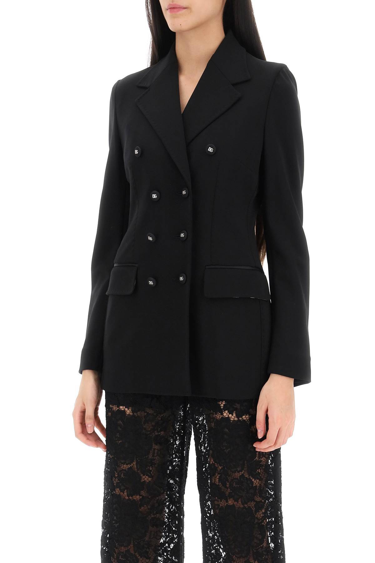 Shop Dolce & Gabbana Turlington Jacket In Milano Stitch In Black