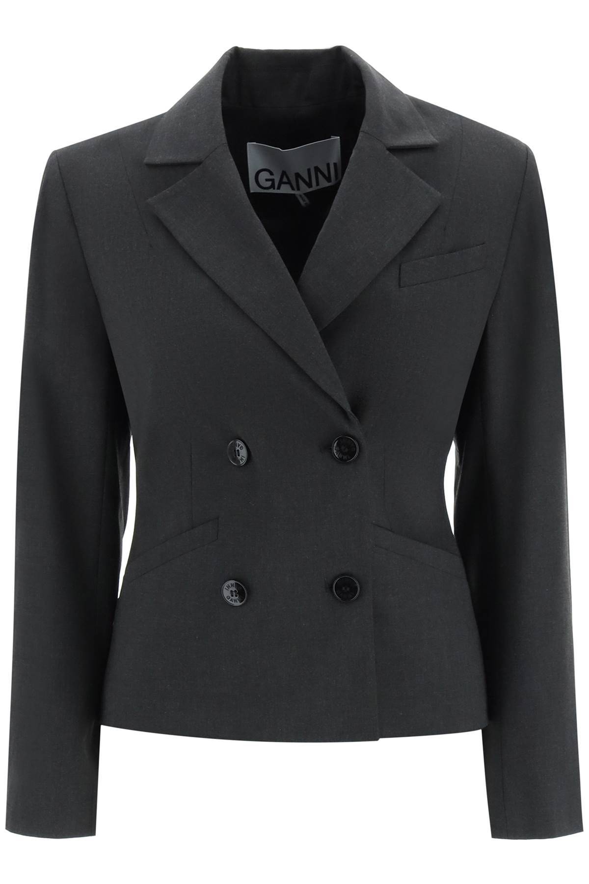 GANNI waisted double-breasted blazer