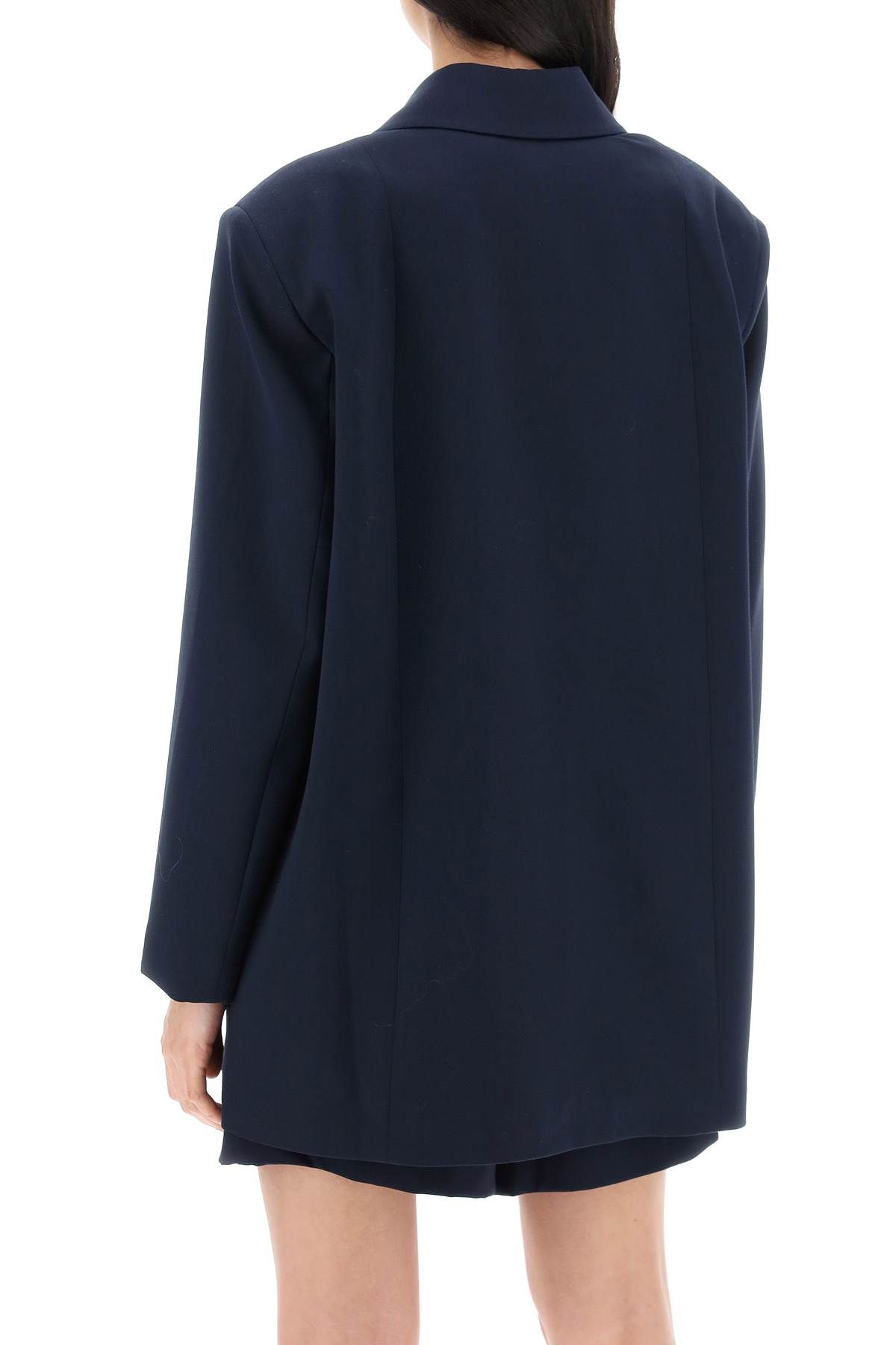 Shop Ganni Oversized Double-bre In Blue