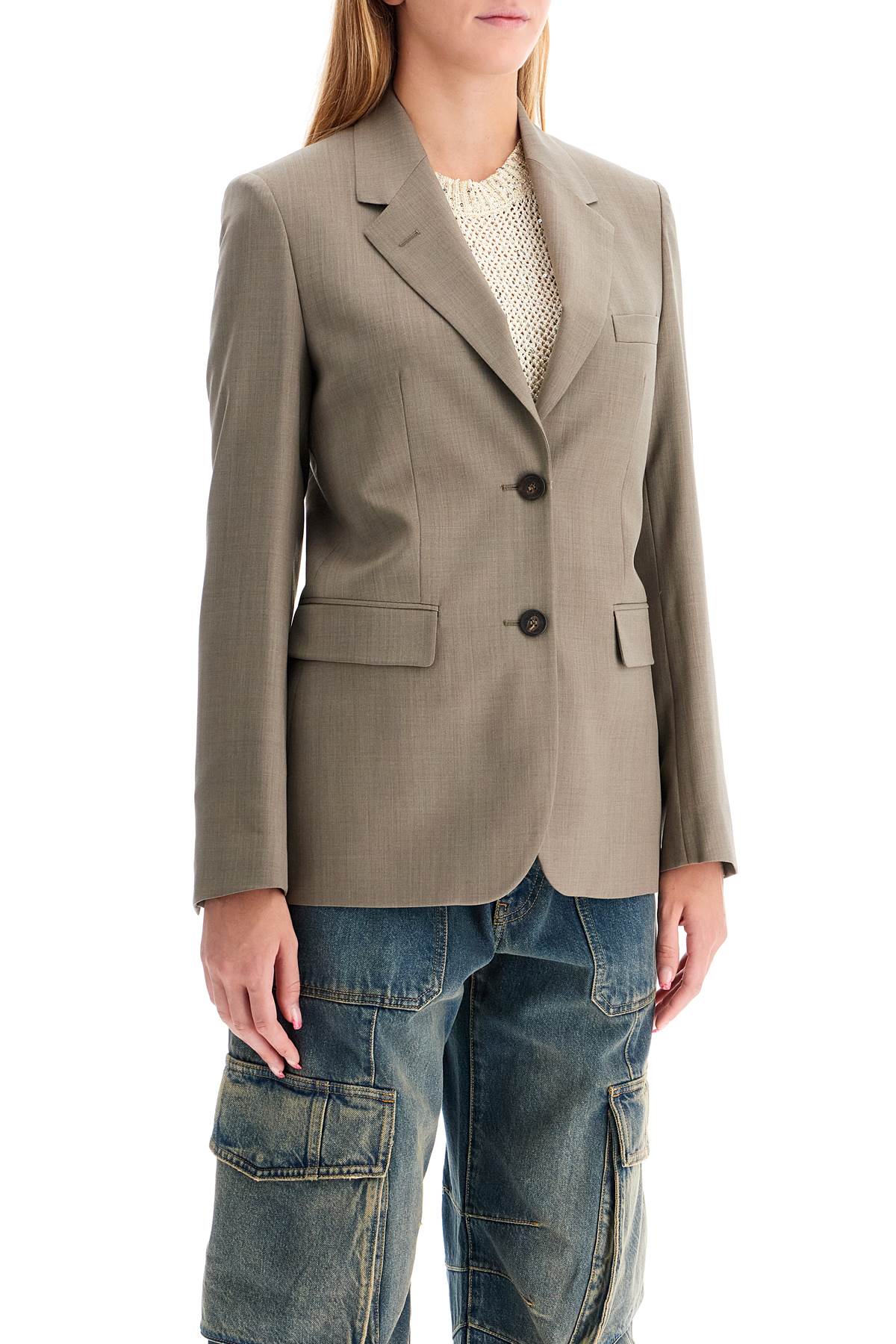 Shop Golden Goose Tailored Wool Fresco Jacket For In Grey