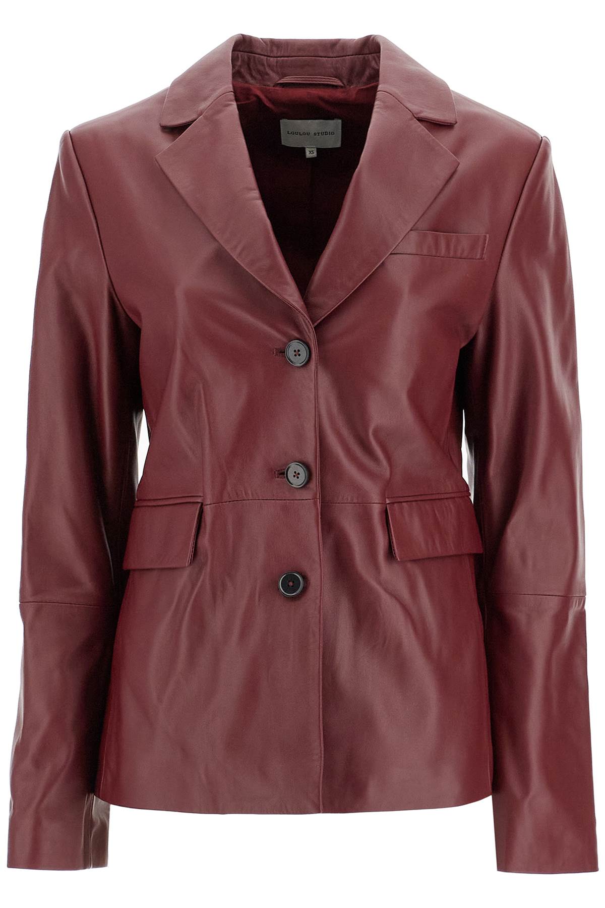 Shop Loulou Studio Aldo Leather Blazer In Red