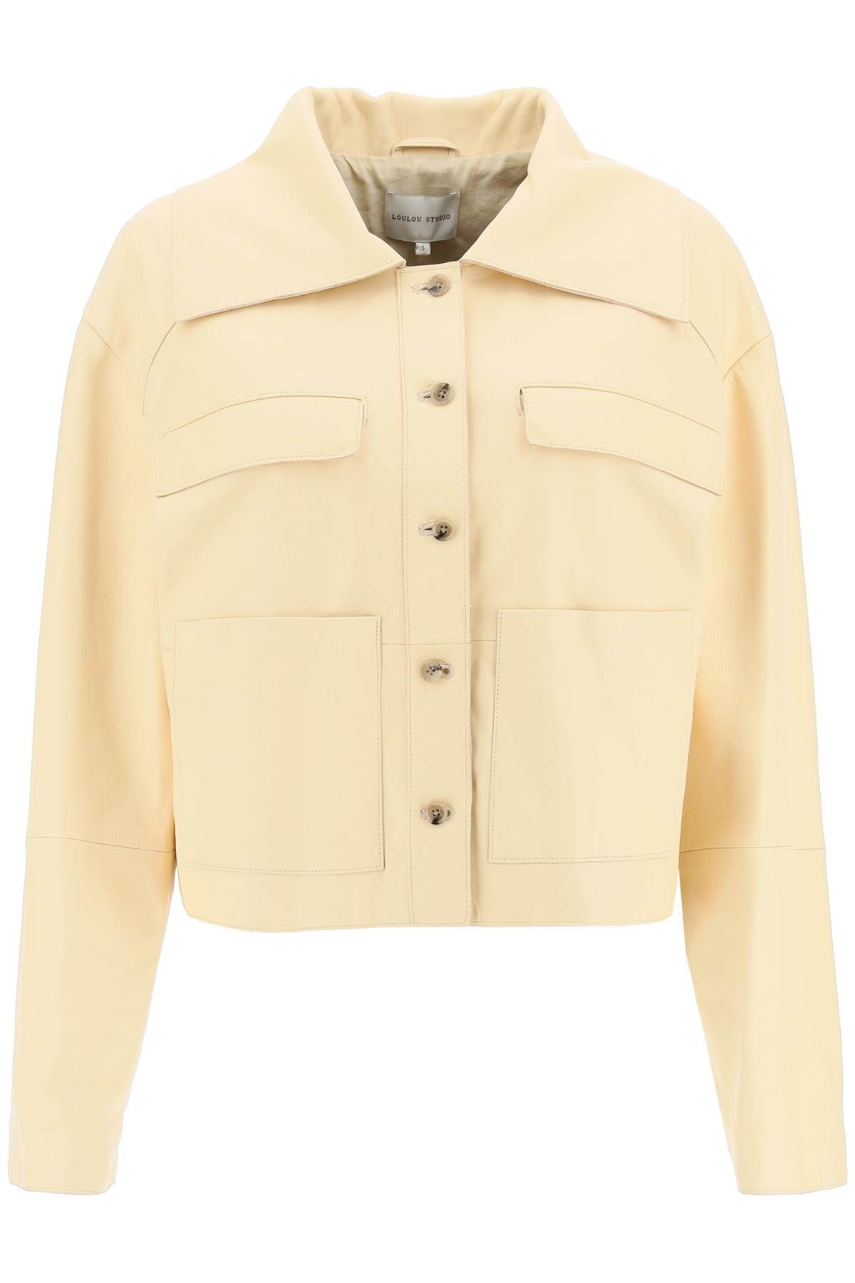 Shop Loulou Studio 'sulat' Leather Jacket In Yellow