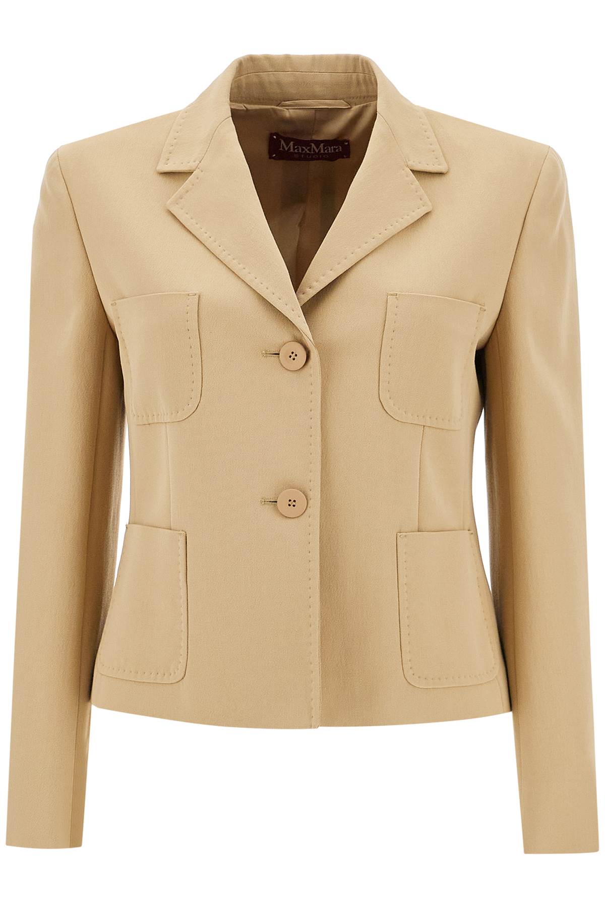 Shop Max Mara Single-breasted Canvas Jacket In ' In Beige