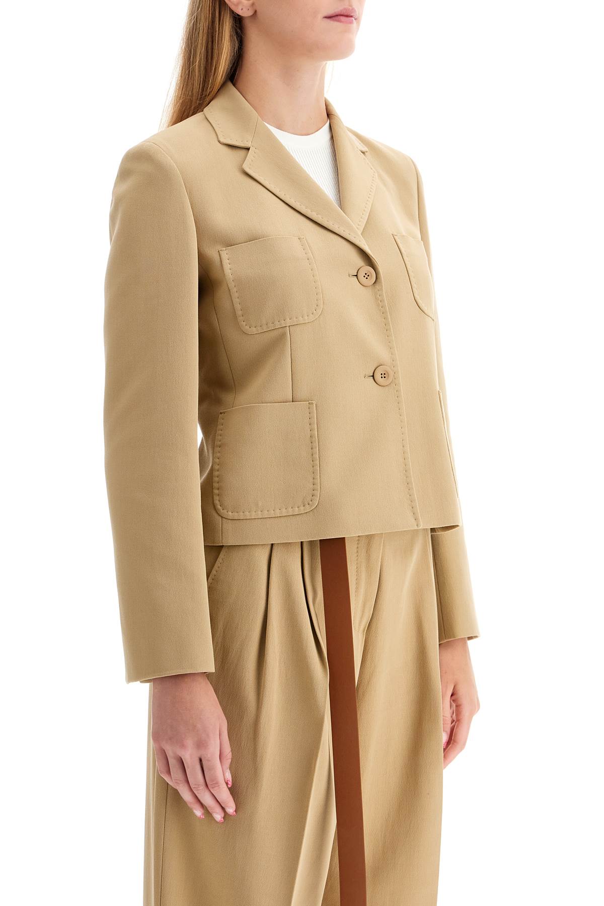 Shop Max Mara Single-breasted Canvas Jacket In ' In Beige