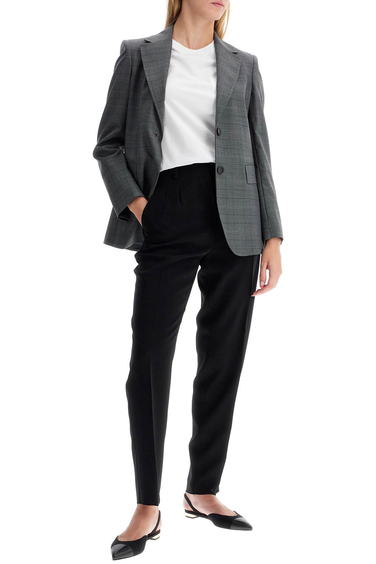 Shop Max Mara 'david' Prince Of Wales Wool Blazer In Grey