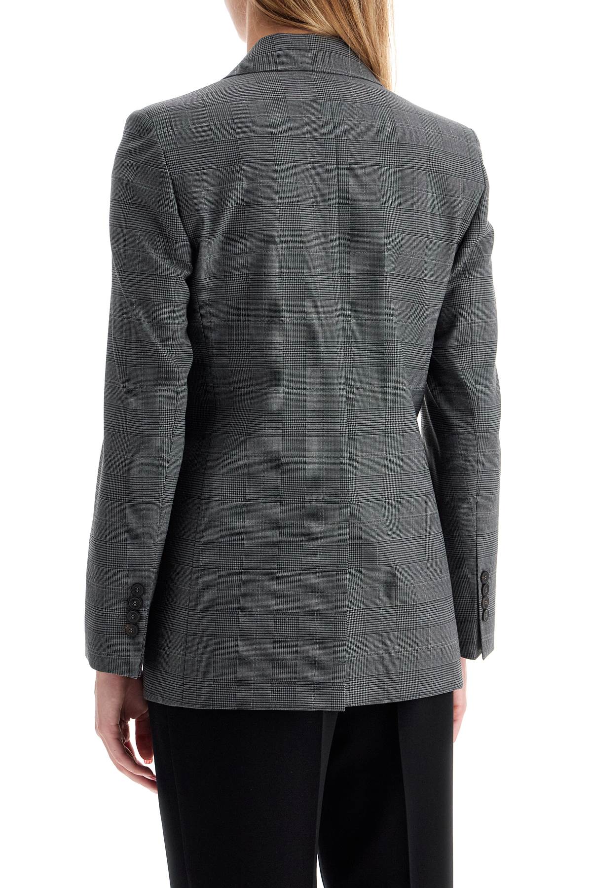 Shop Max Mara 'david' Prince Of Wales Wool Blazer In Grey