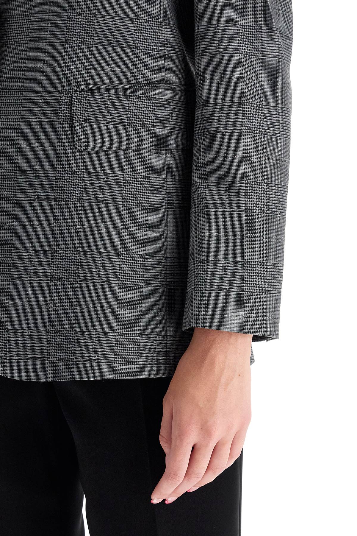 Shop Max Mara 'david' Prince Of Wales Wool Blazer In Grey