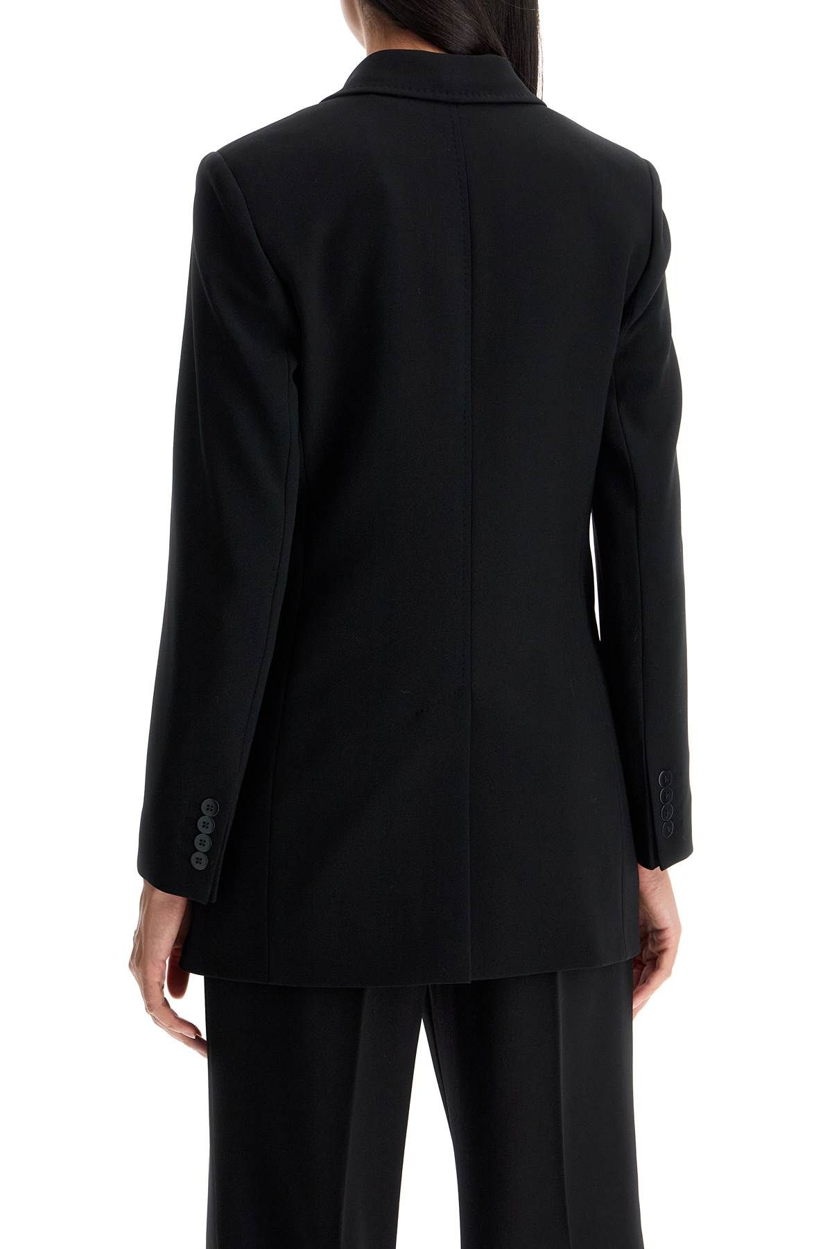 Shop Max Mara Wool Crepe Blazer With T In Black