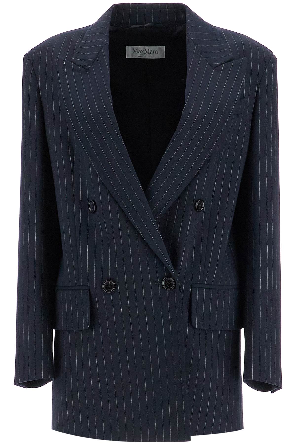 Shop Max Mara Textured Wool Blazer For In Blue