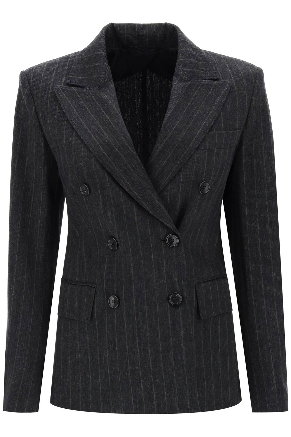 Max Mara Ofride Pinstripe Jersey Blazer In Grey