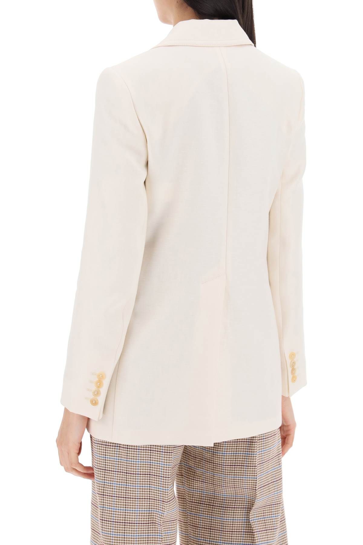 Shop Max Mara "bohemian Linen Single-bre In White,neutro