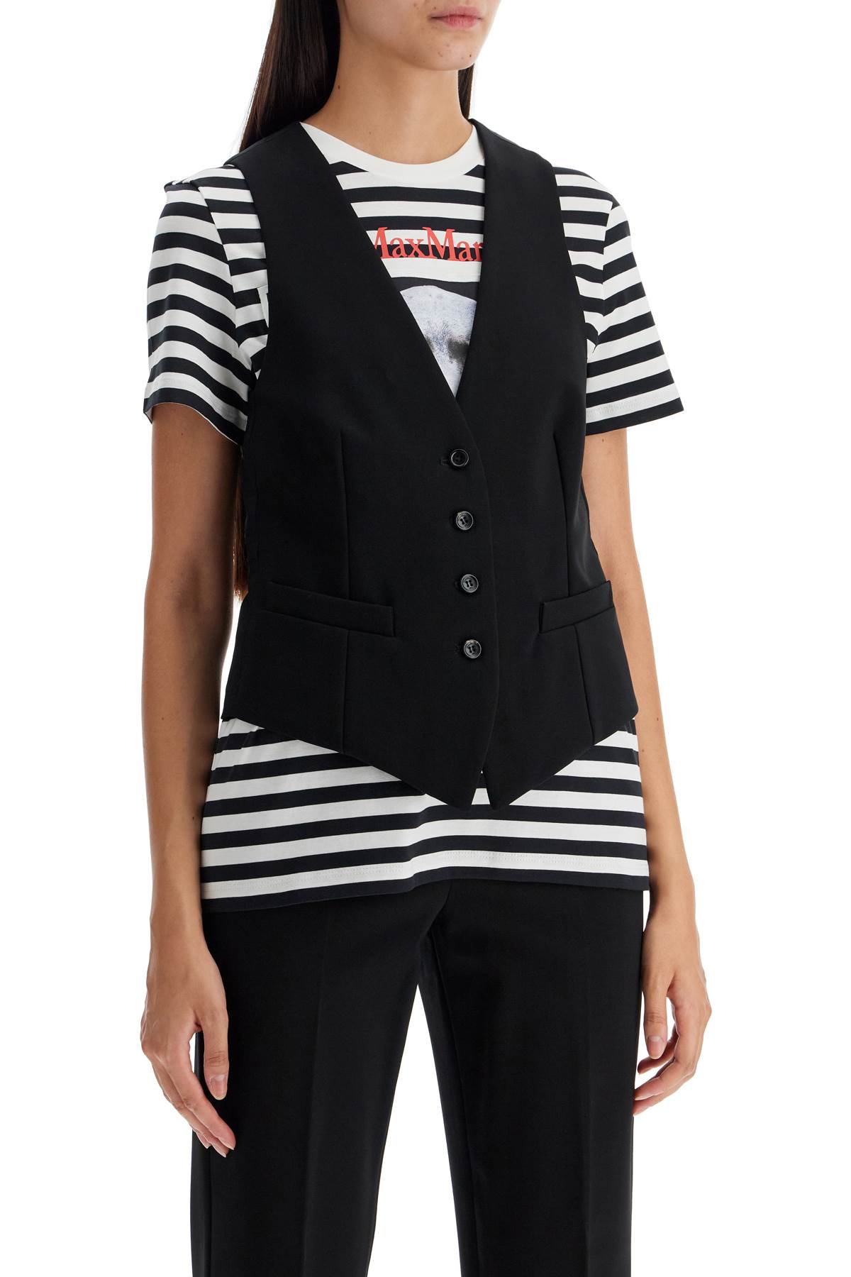 Shop Max Mara 'kiwi' Jersey Vest In Black