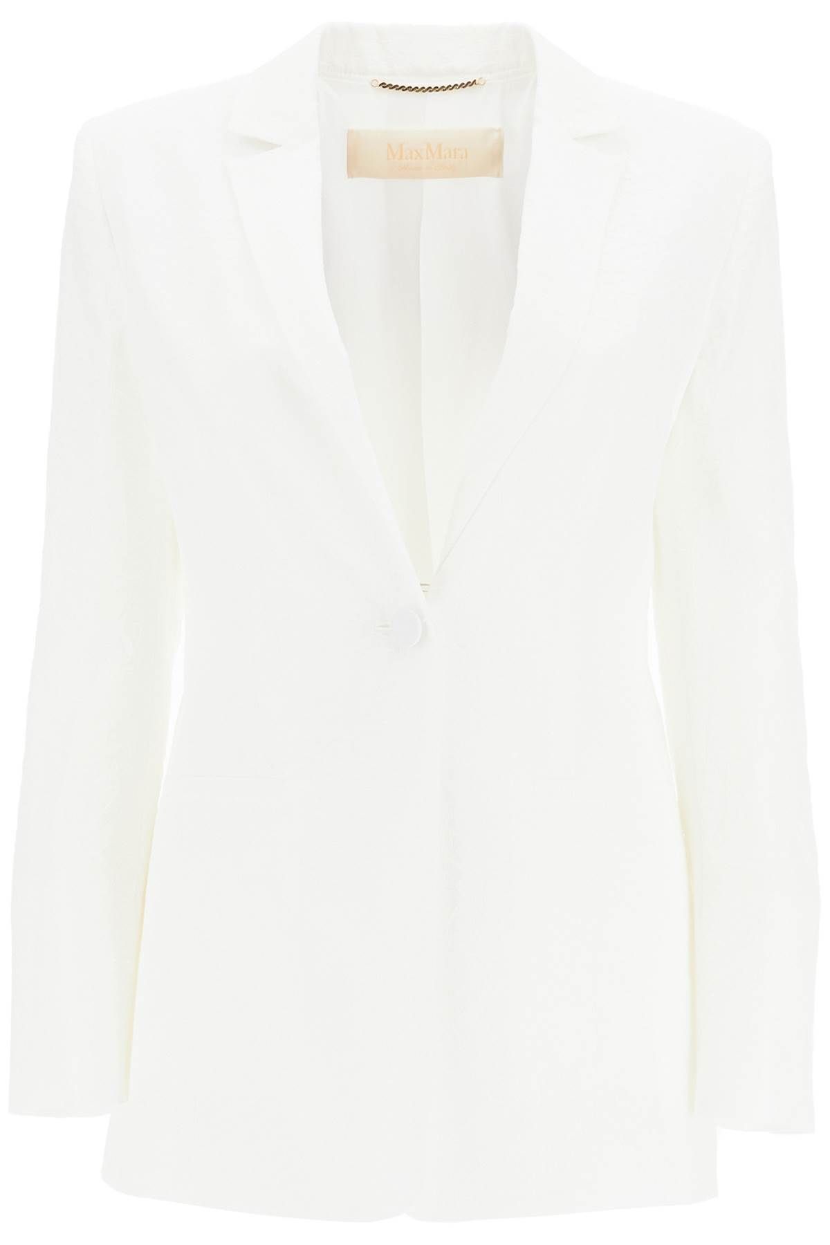 Shop Max Mara 'single-breasted Blazer In Lightweight In White