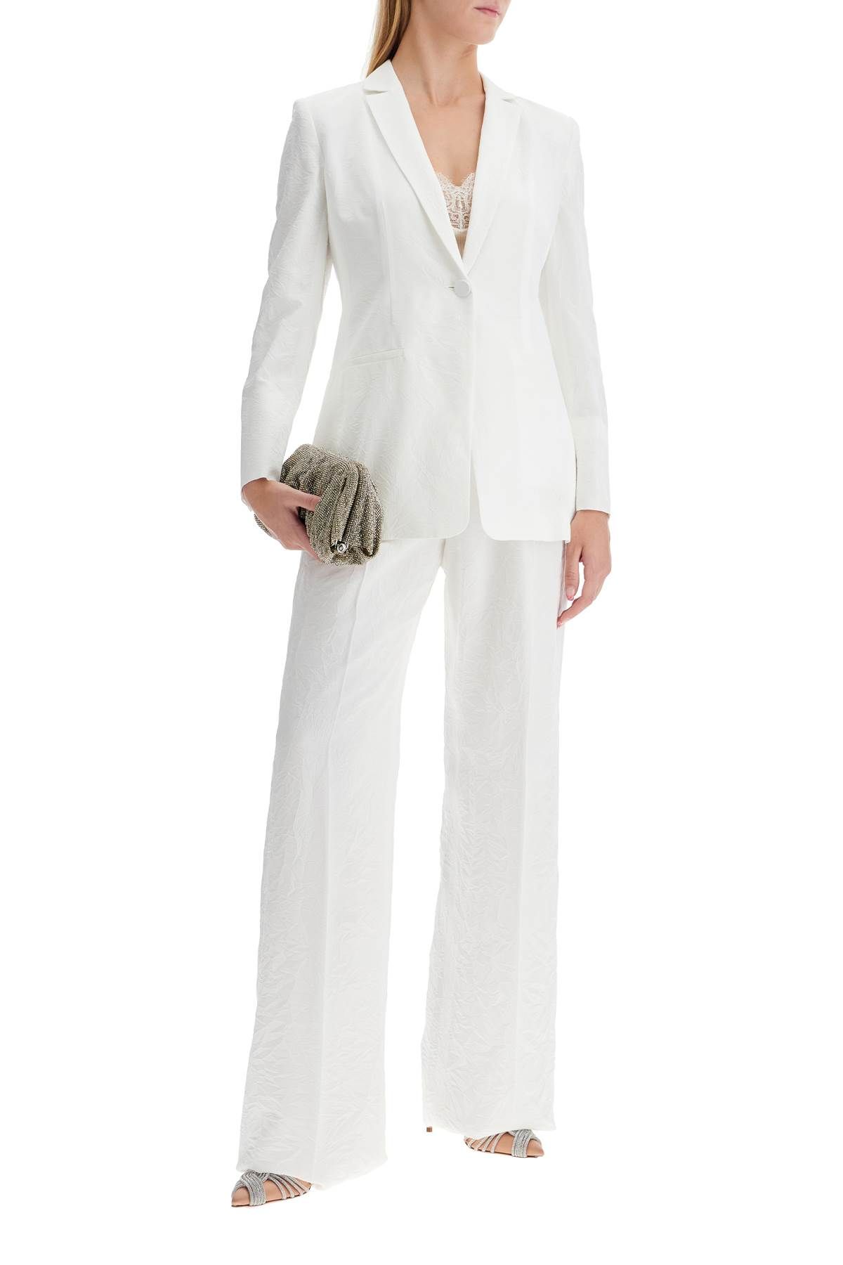 Shop Max Mara 'single-breasted Blazer In Lightweight In White