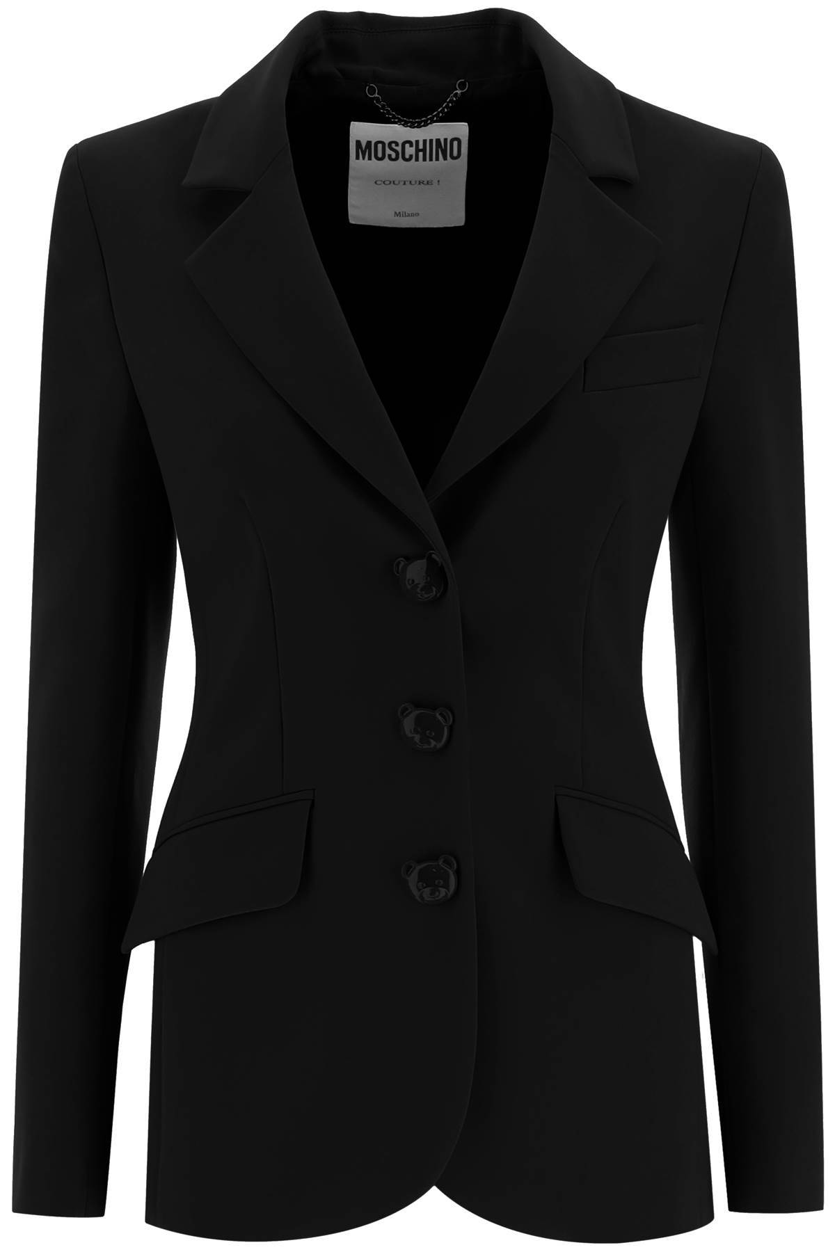 Moschino Blazer With Teddy Bear Buttons In Black