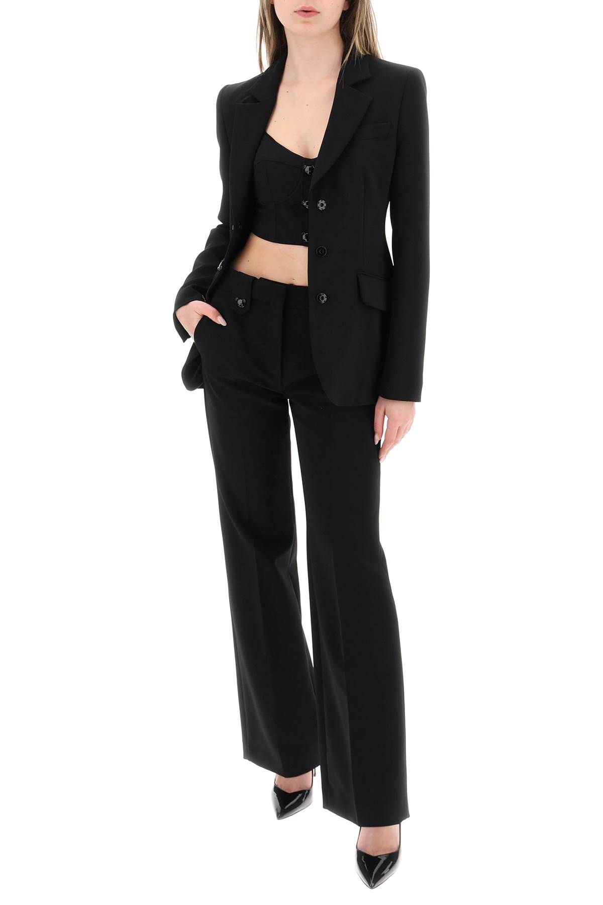Shop Moschino Blazer With Teddy Bear Buttons In Black