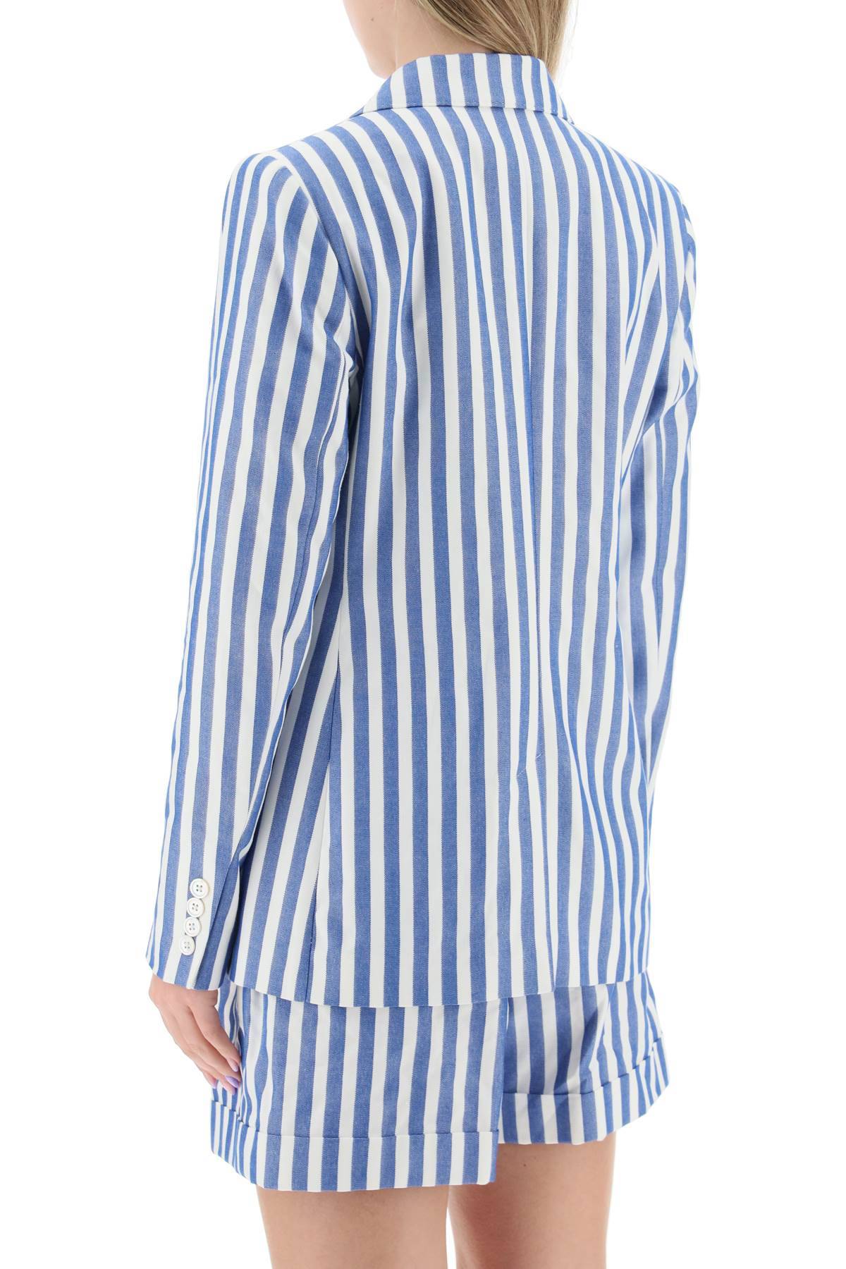 Shop Polo Ralph Lauren Striped Blazer In White,light Blue