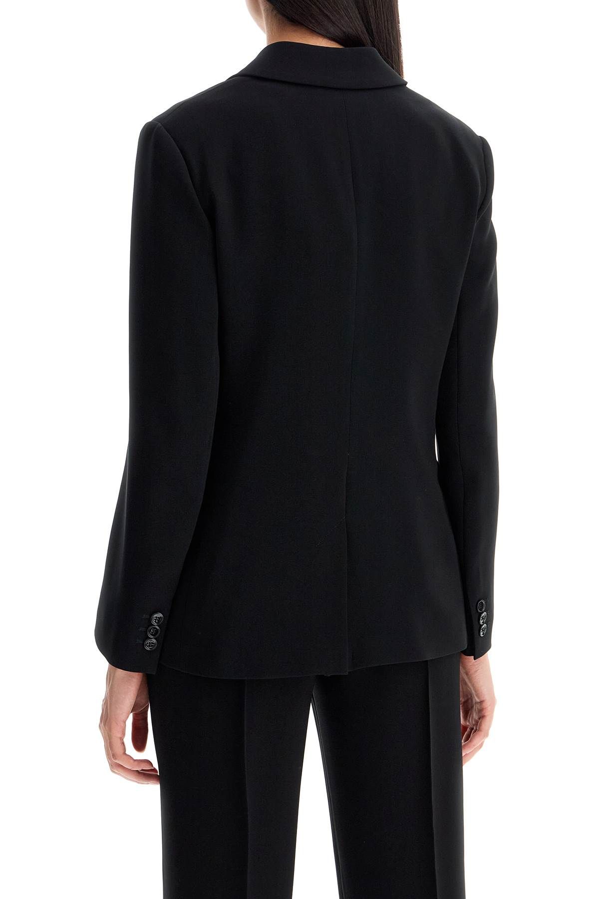 Shop 's Max Mara 'undici' Crepe Single In Black