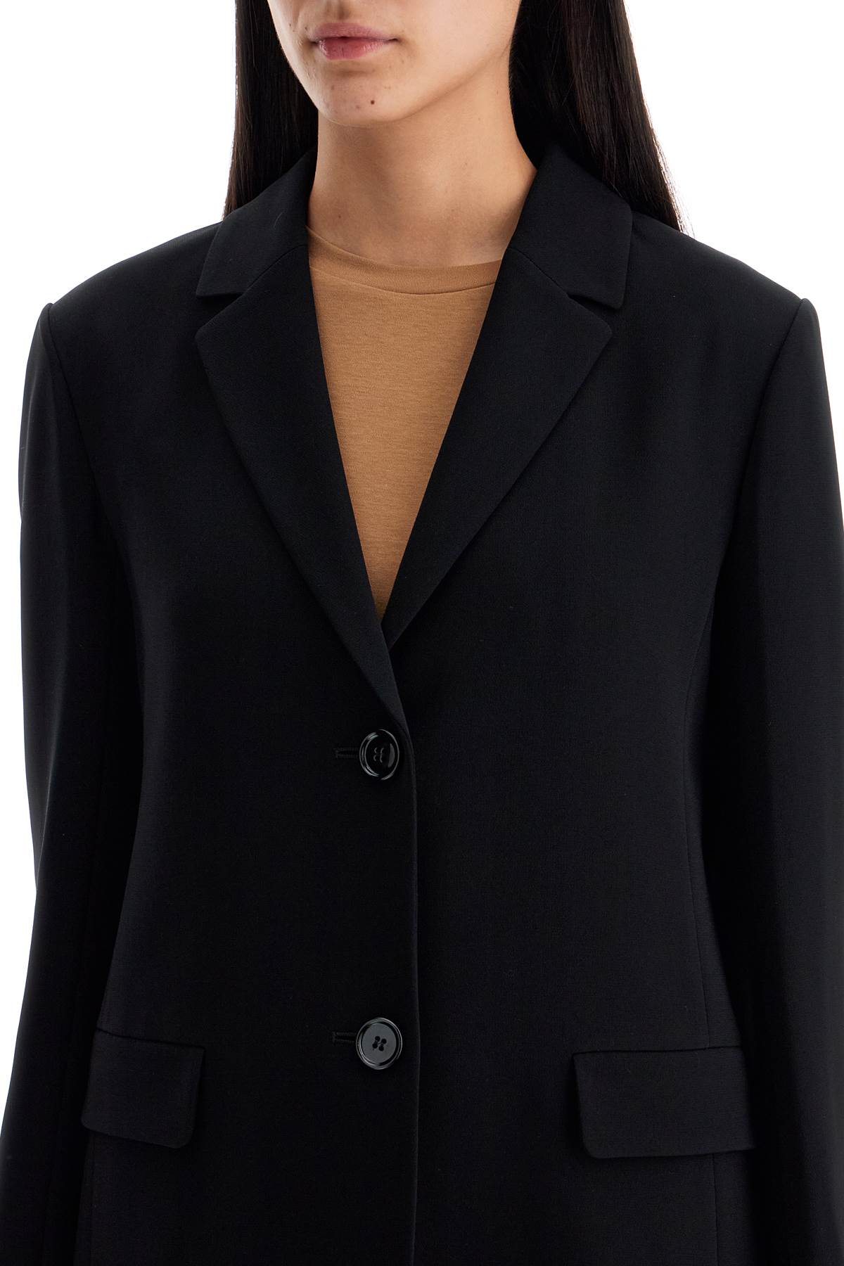 Shop 's Max Mara 'undici' Crepe Single In Black