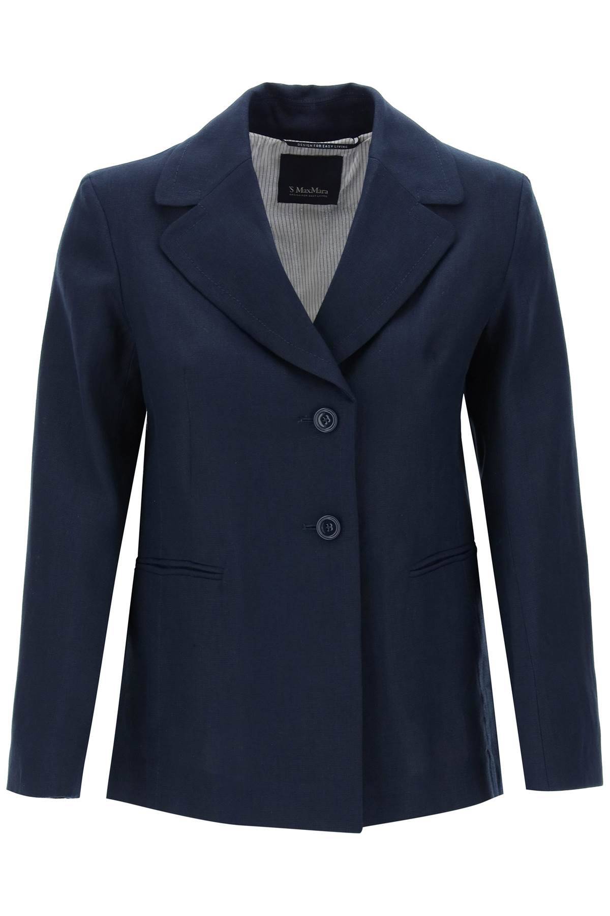 's Max Mara "single-breasted Linen Jacket Souvenir In Blue