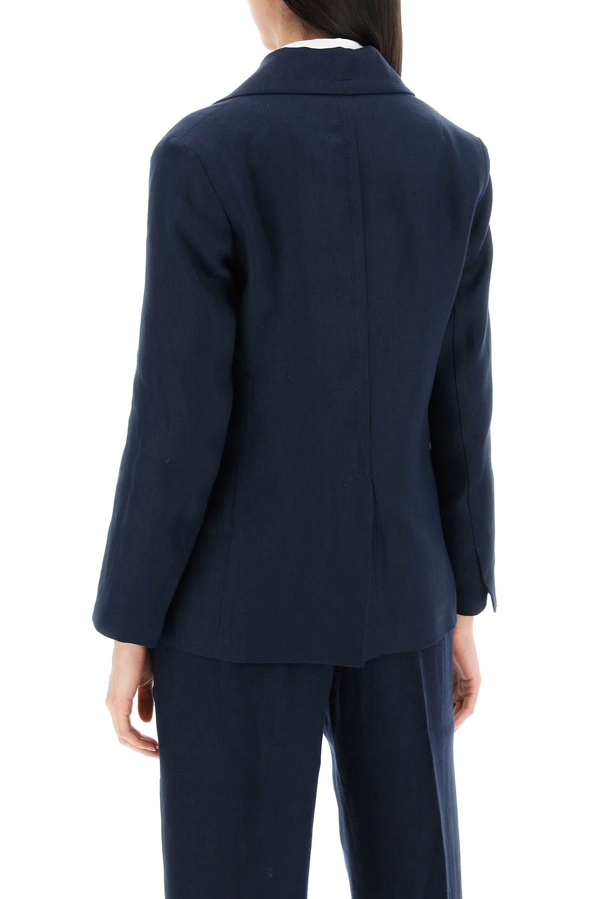 Shop 's Max Mara "single-breasted Linen Jacket Souvenir In Blue