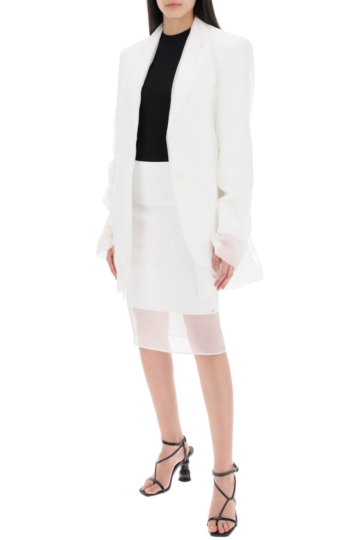 Shop Sportmax Acacia Blazer With Double Layer Of Organ In White