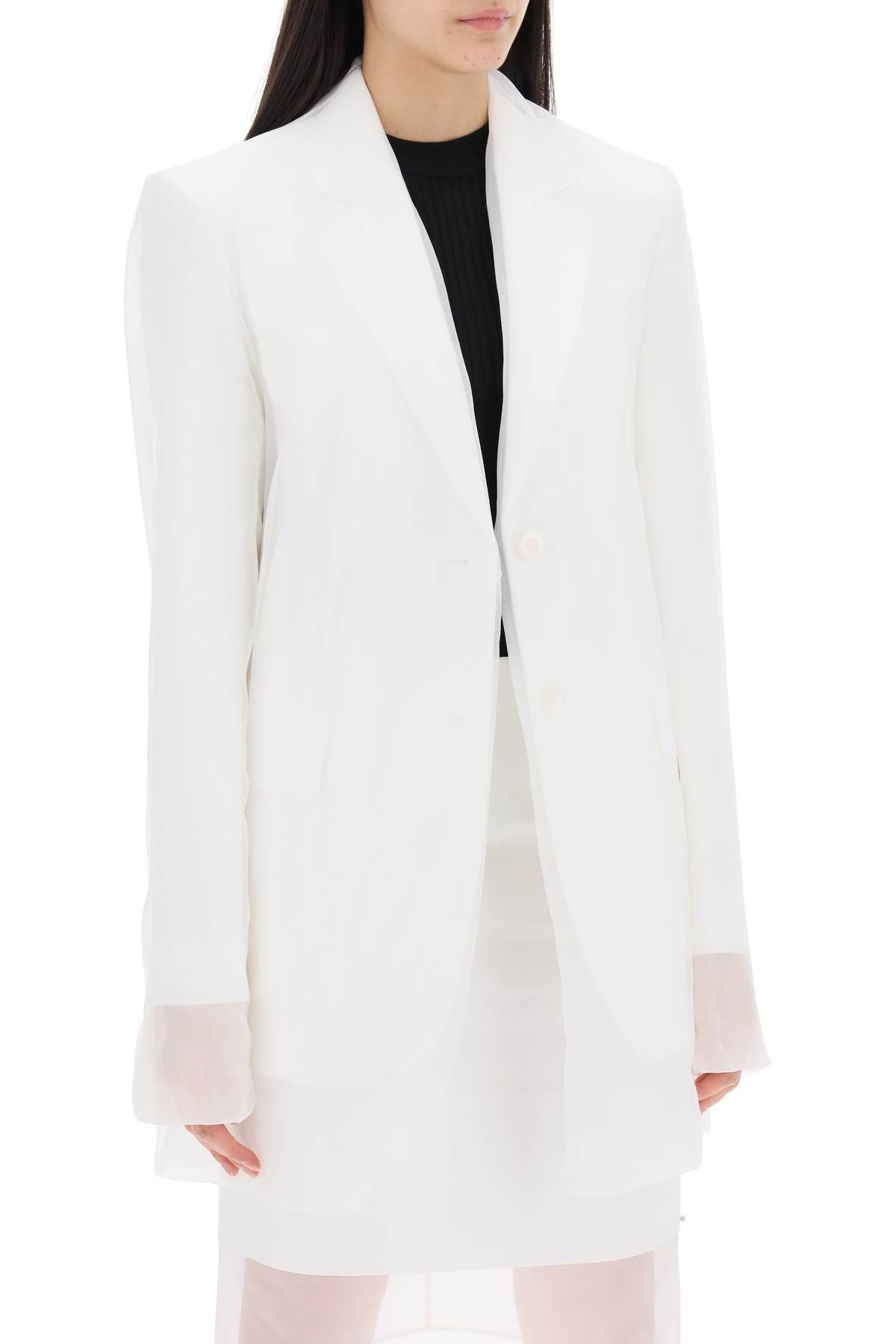Shop Sportmax Acacia Blazer With Double Layer Of Organ In White
