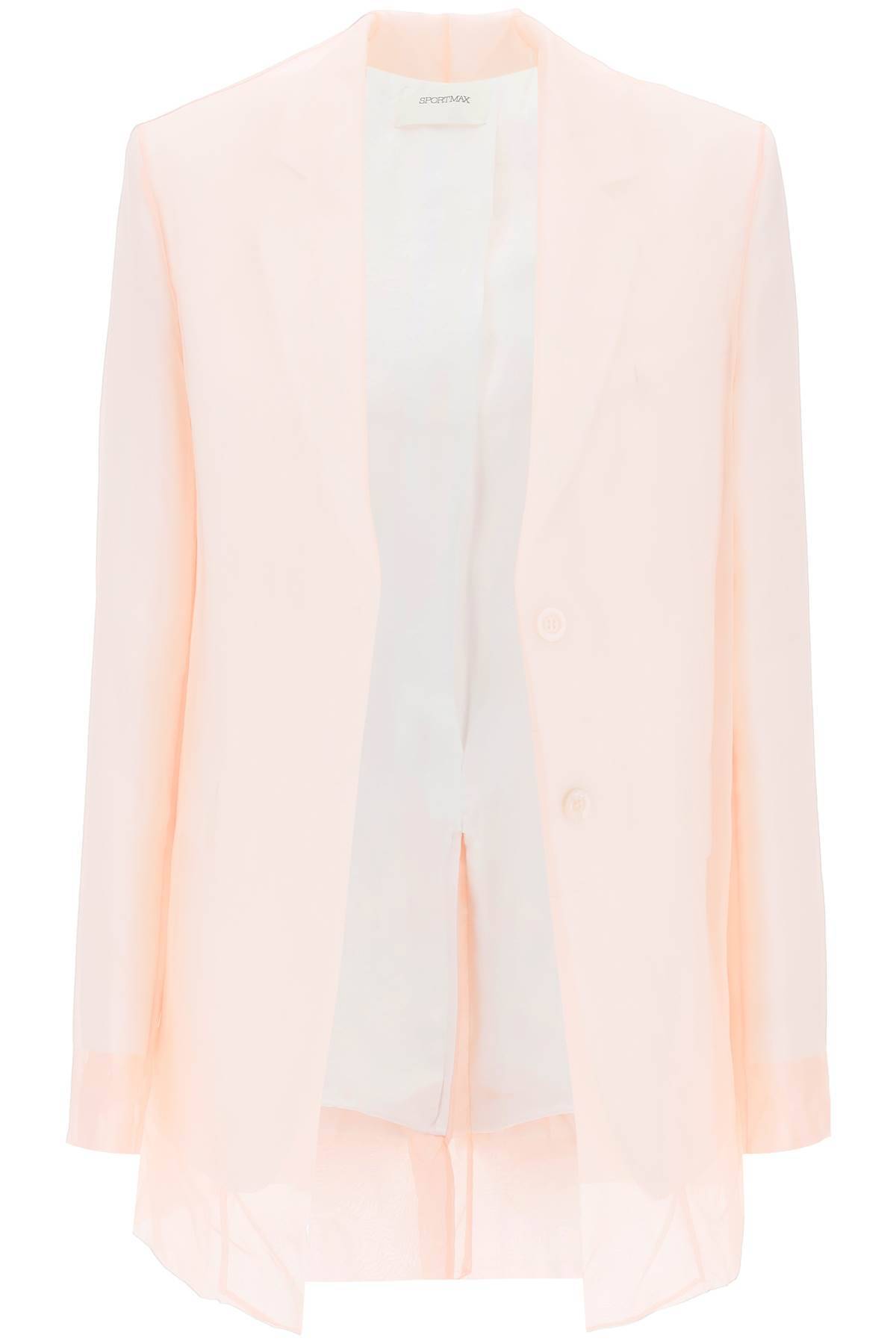 Sportmax Double-layered Organza Blazer With In White,pink