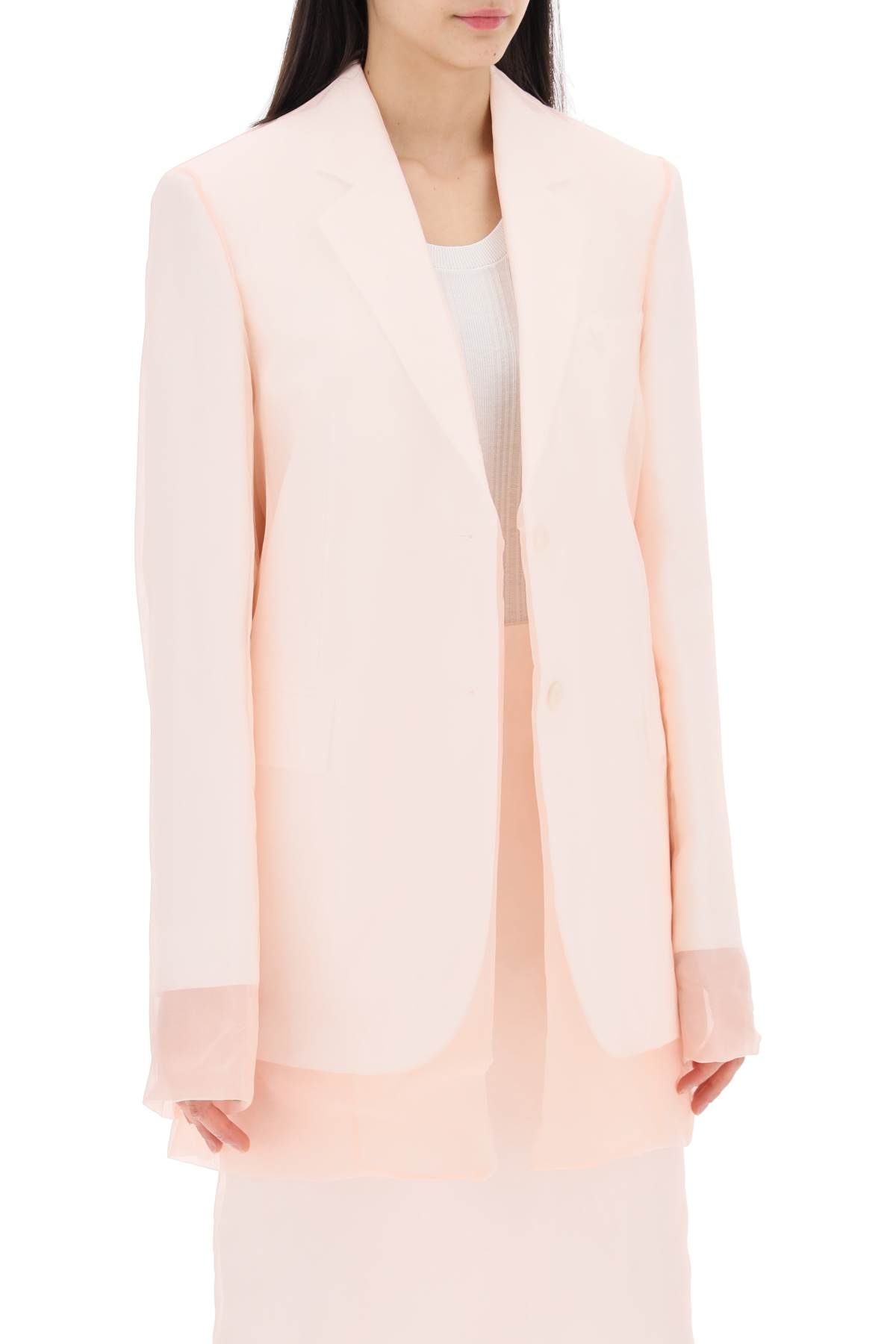 Shop Sportmax Acacia Blazer With Double Layer Of Organ In White,pink