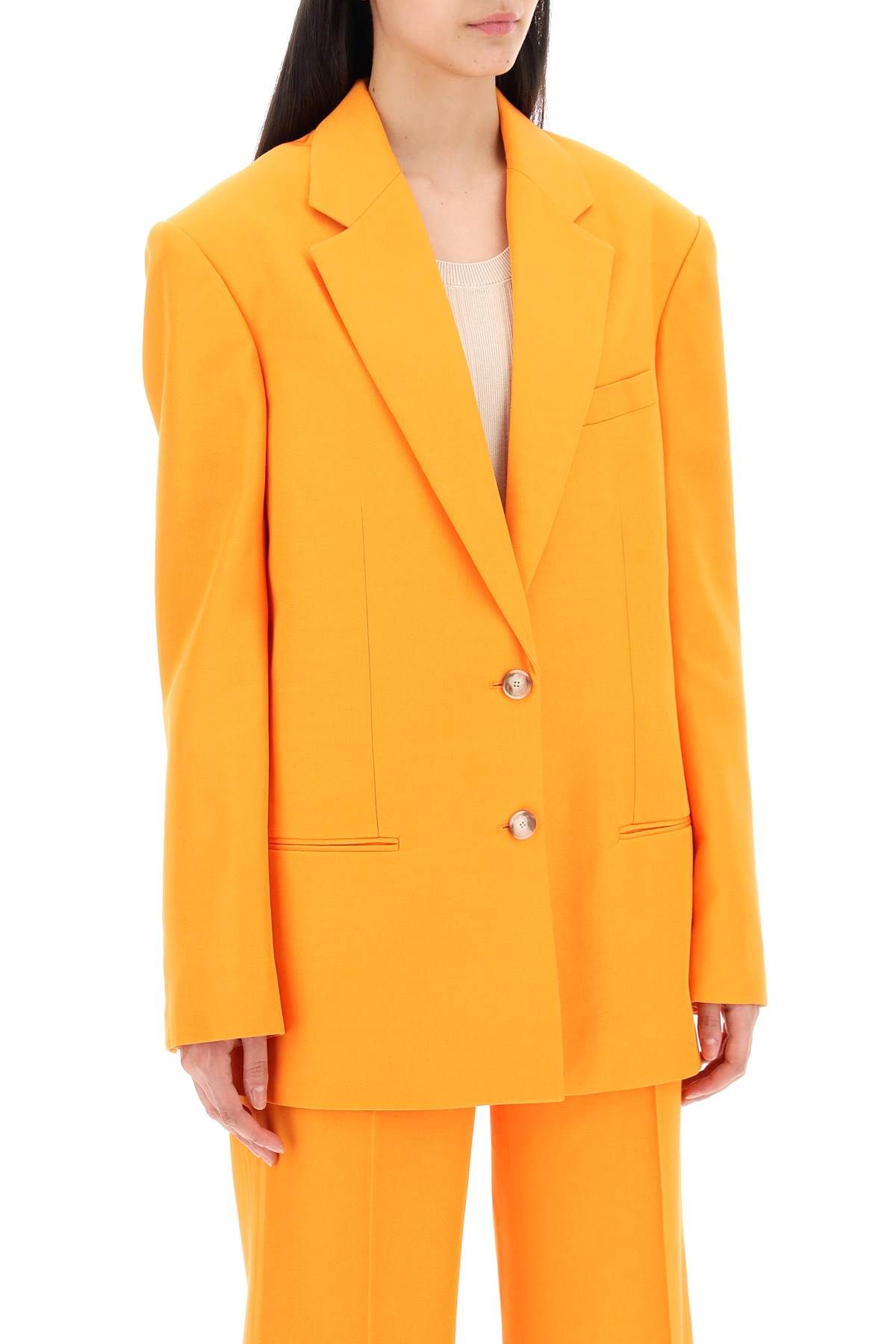 Shop Stella Mccartney Eco-friendly Single-breasted Visc In Orange