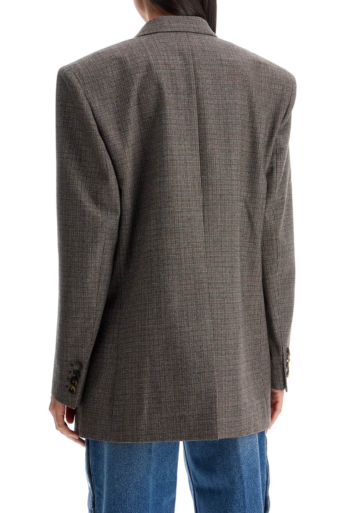 Shop Stella Mccartney Houndstooth Single-breasted Bl In Grey