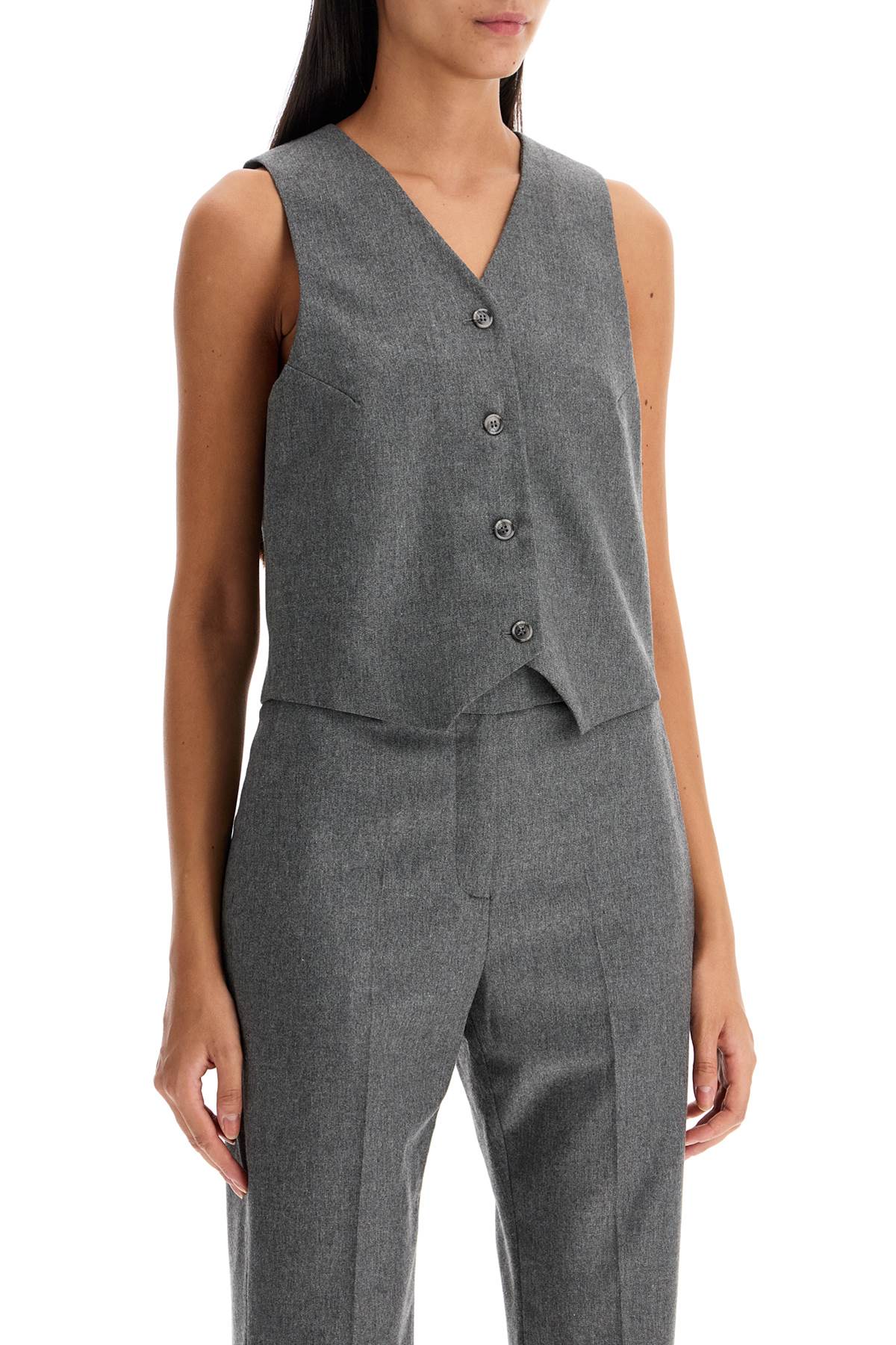 Shop The Andamane 'pauline Flannel Vest In Grey