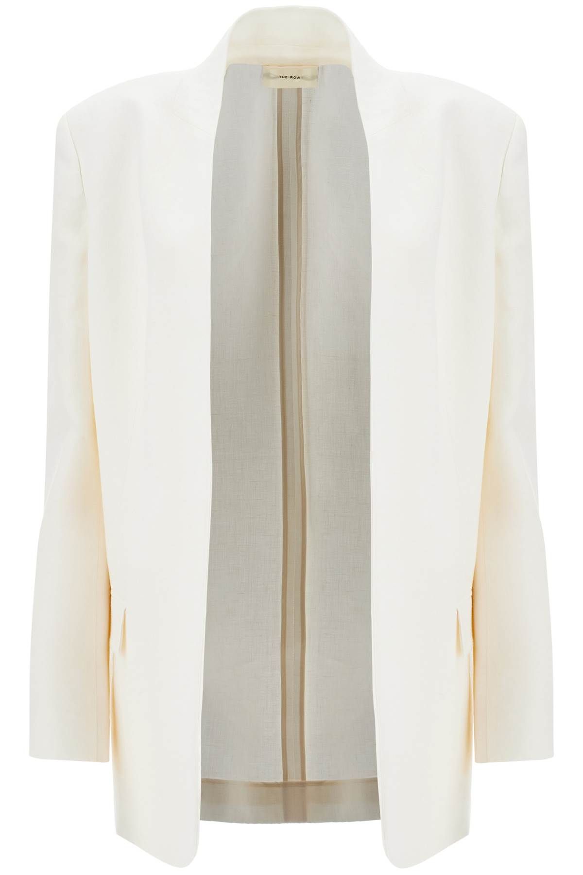 The Row Harvy Open-front Linen Jacket In White