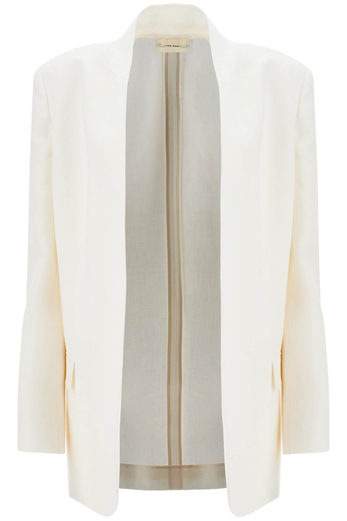 Shop The Row "harvy Open Linen Blazer In White