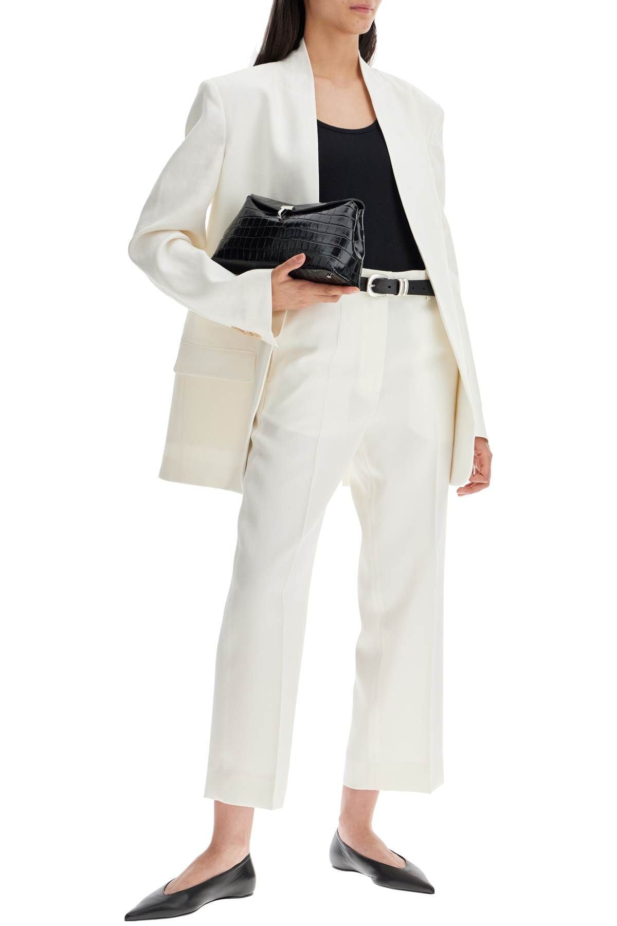 Shop The Row "harvy Open Linen Blazer In White