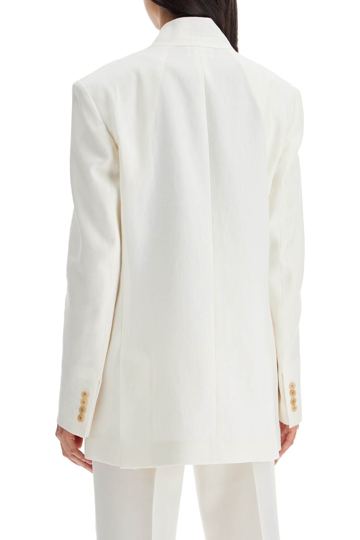 Shop The Row "harvy Open Linen Blazer In White