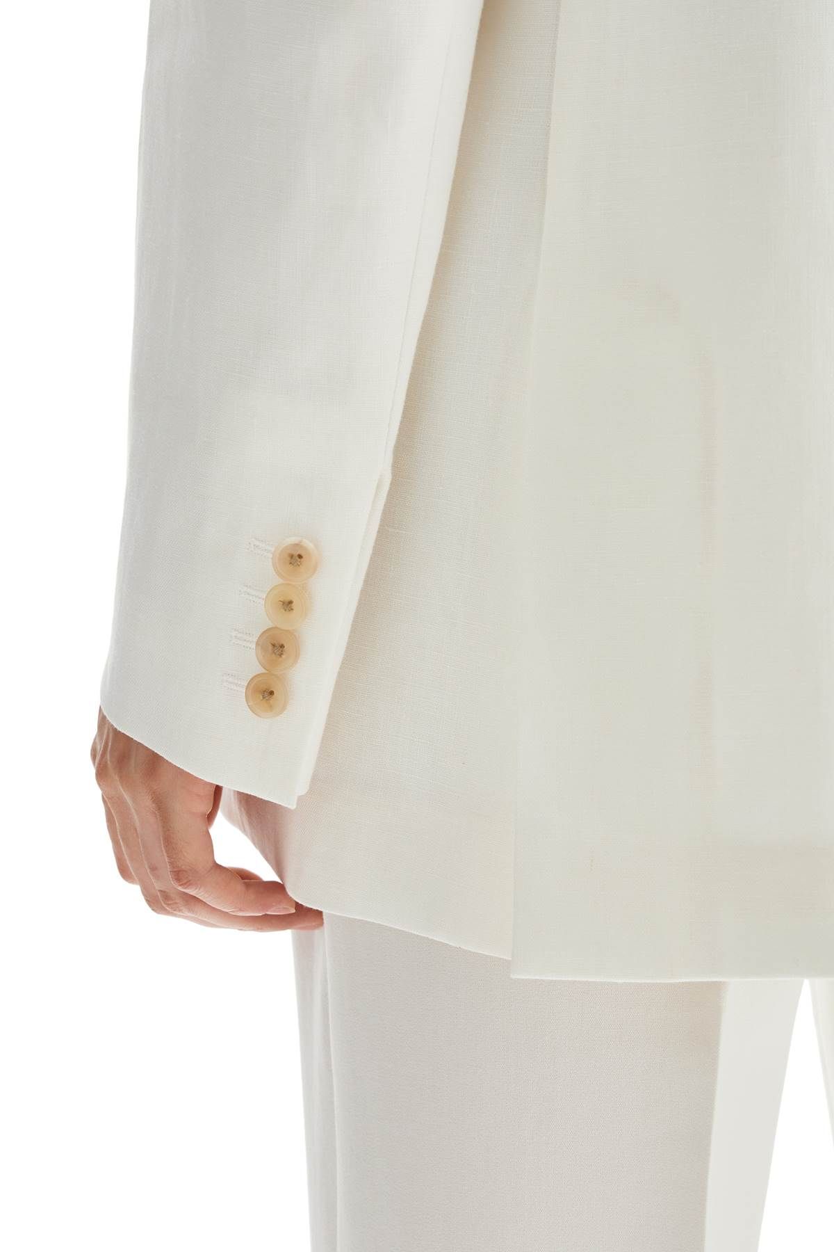 Shop The Row "harvy Open Linen Blazer In White