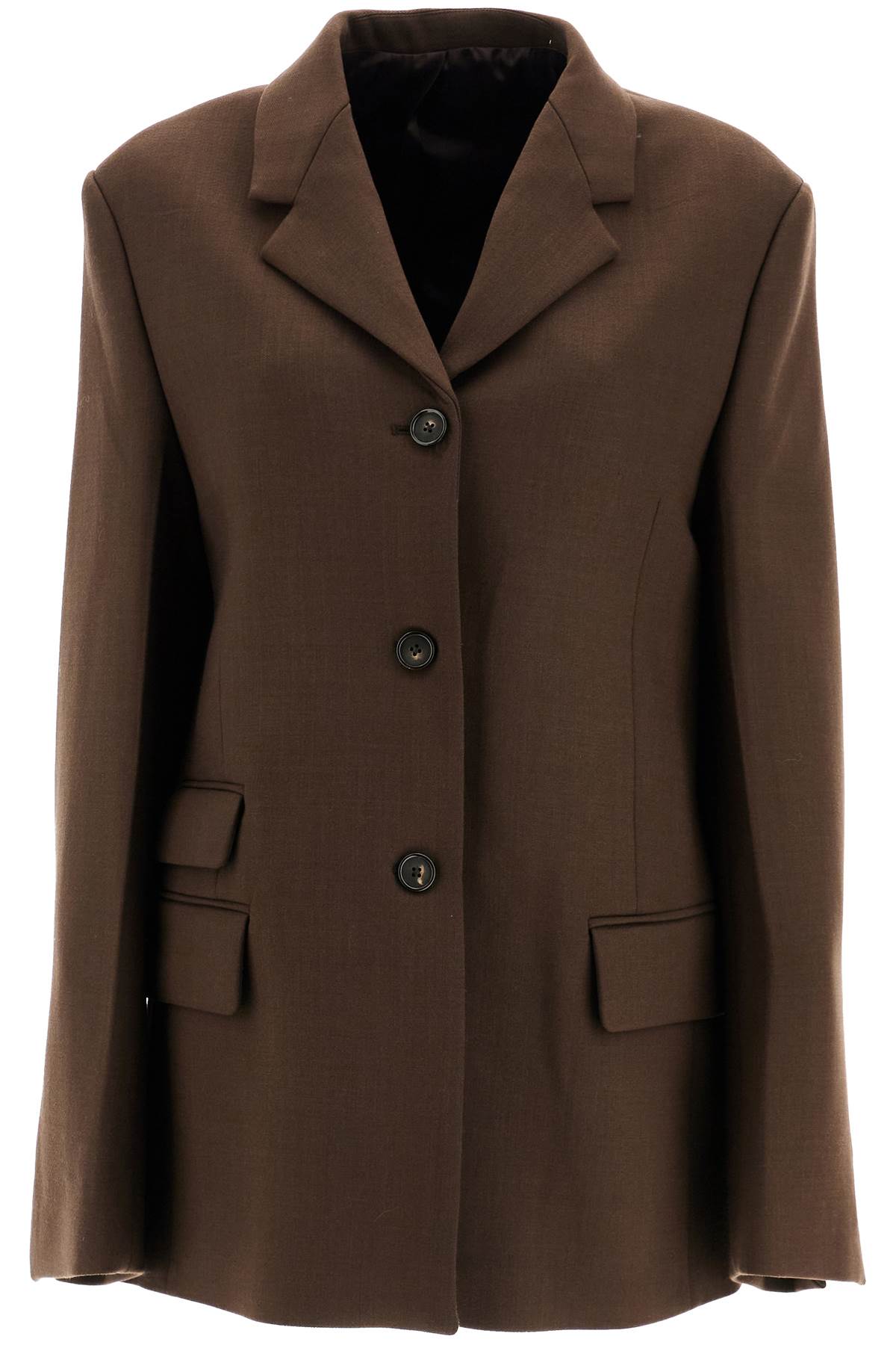 Totême Straight Three-button Blazer In Brown