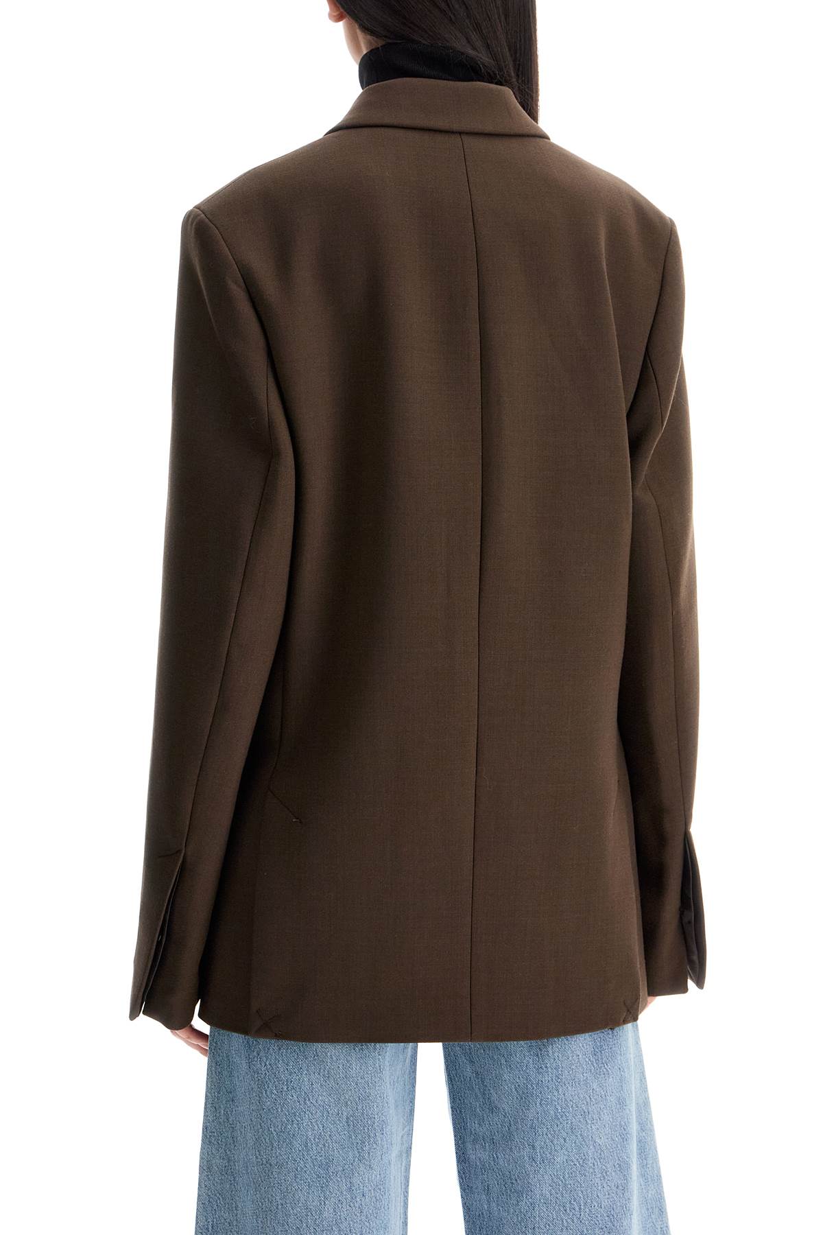 Shop Totême Straight Three-button Blazer In Brown