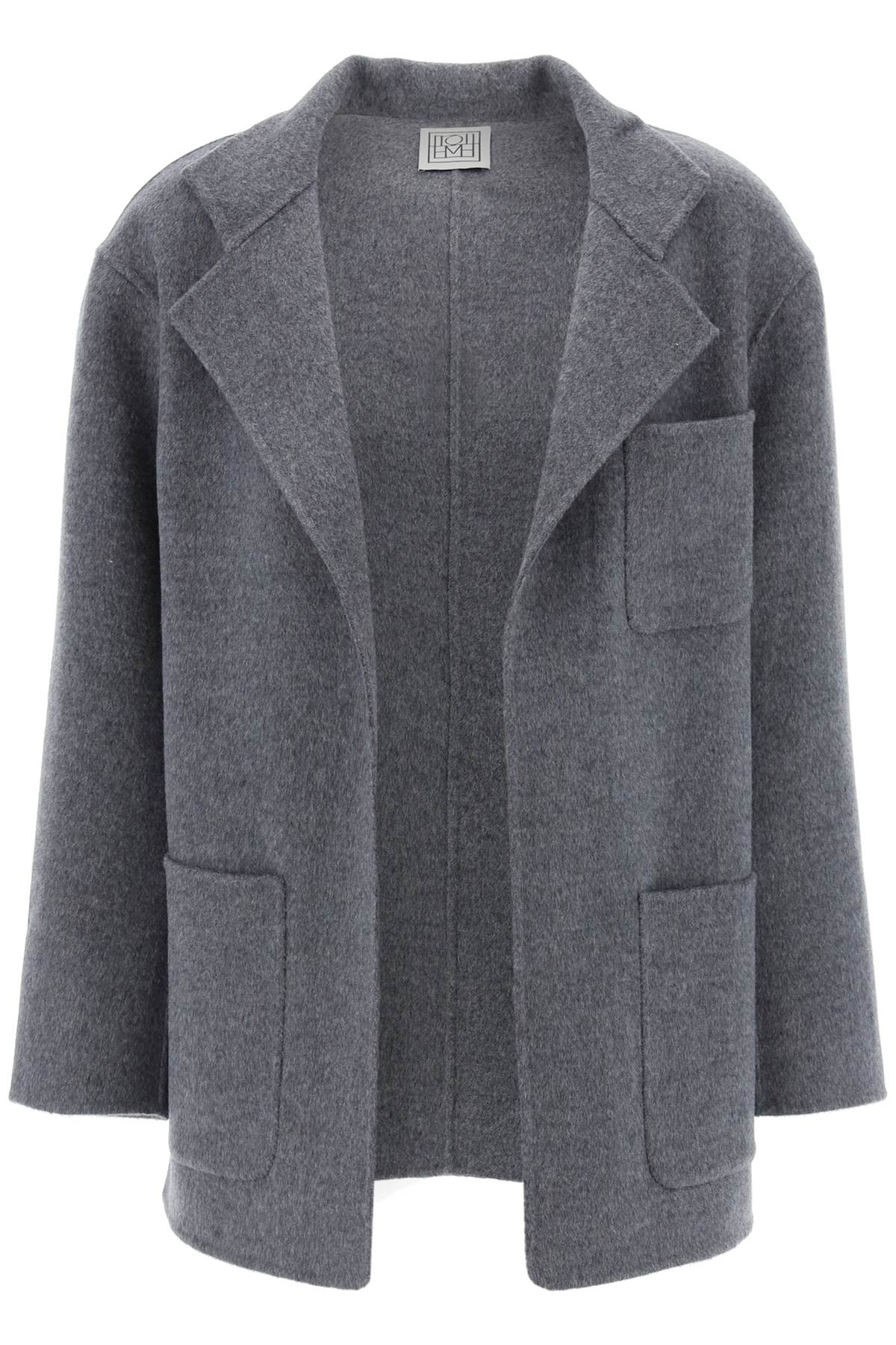 Shop Totême Double-faced Wool Jacket In Grey